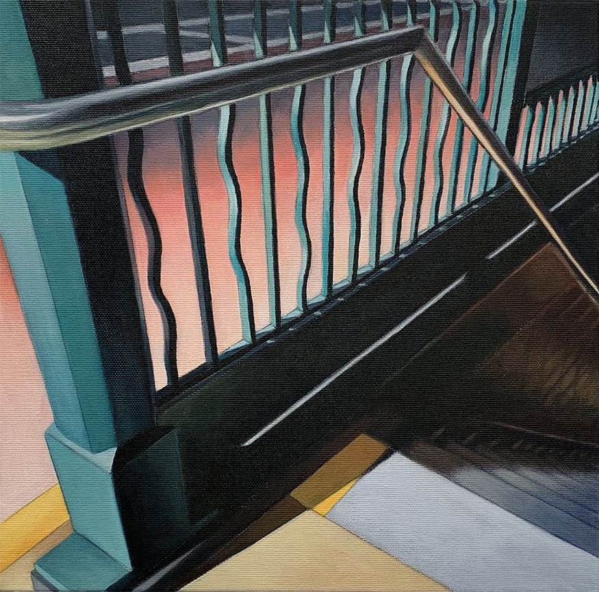 Bus Lane , 2020 8 x 8” Acrylic on canvas