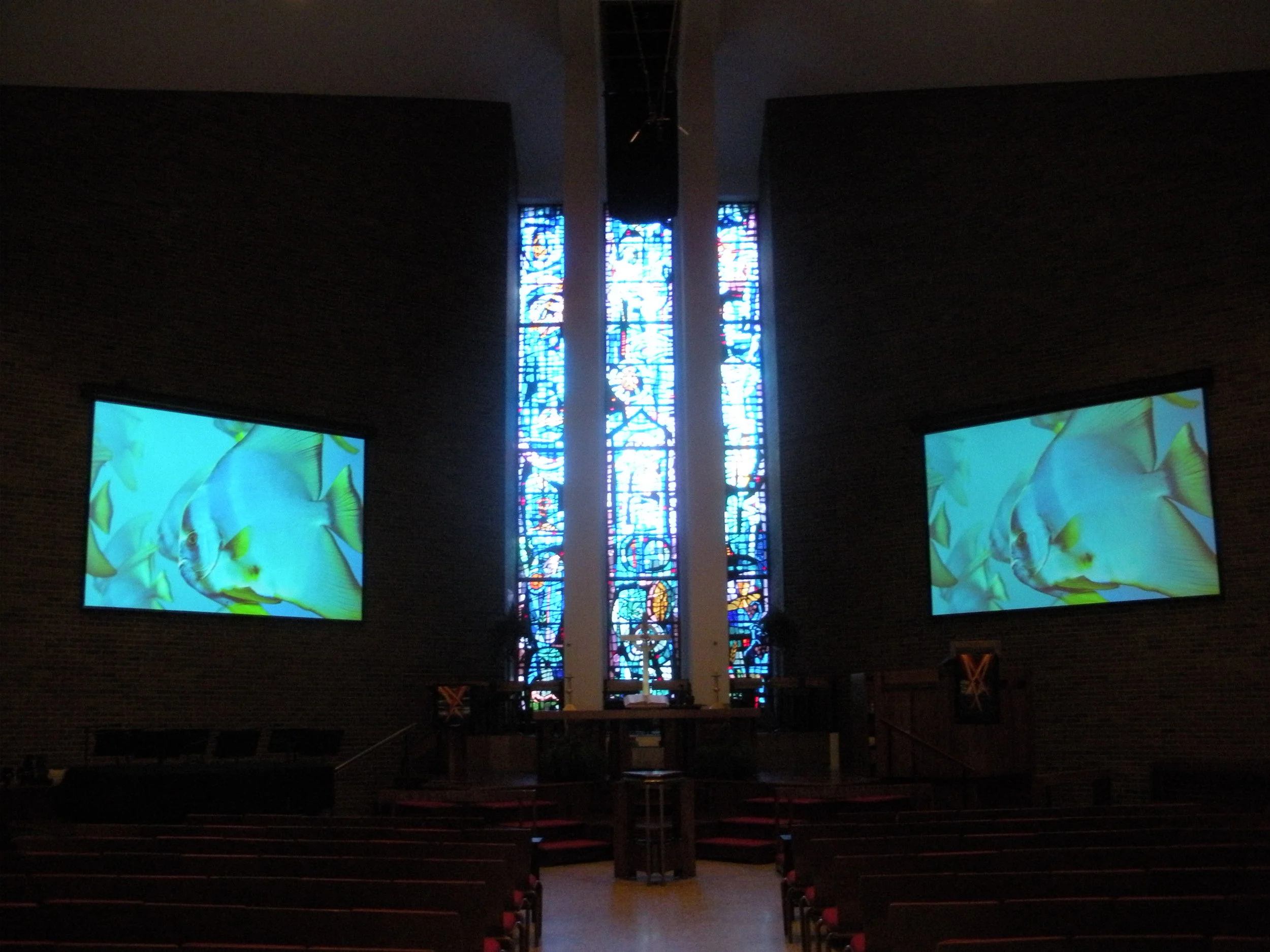 Audio and video system installation at First Wayne Street United Methodist Church in Fort Wayne, Indiana
