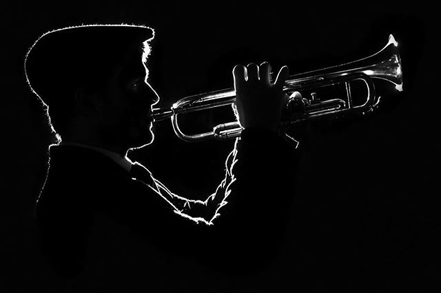 An amazing shot of George by @giuseppe_cerone. It's currently the cover of our #jazz #ep. #trumpet #bw #headshot #beautiful #model #vintage #cool #artyfarty