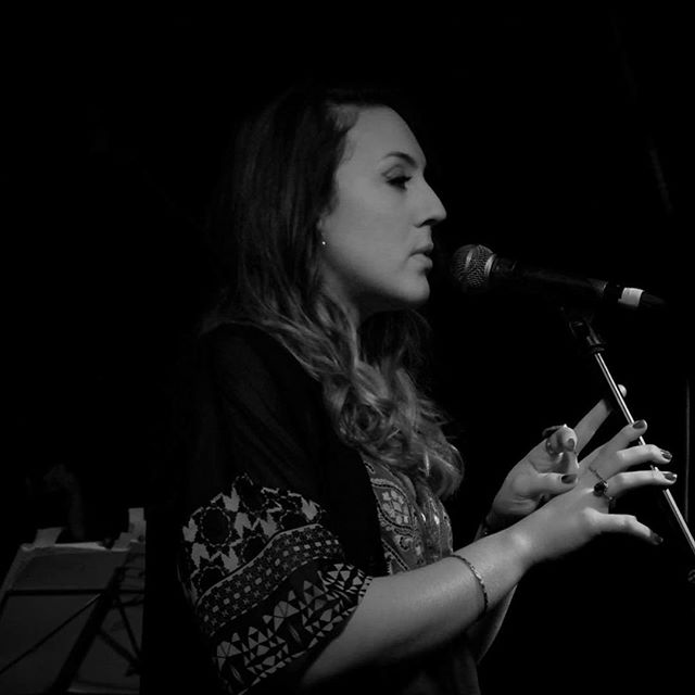 Great shot of Lucie from last weeks gig at @nightanddaycafe with @classicalev. Lucie looking #onfleek, #sassy and full of #soul as per! #singer #gig #jazz #femalesinger #bw
