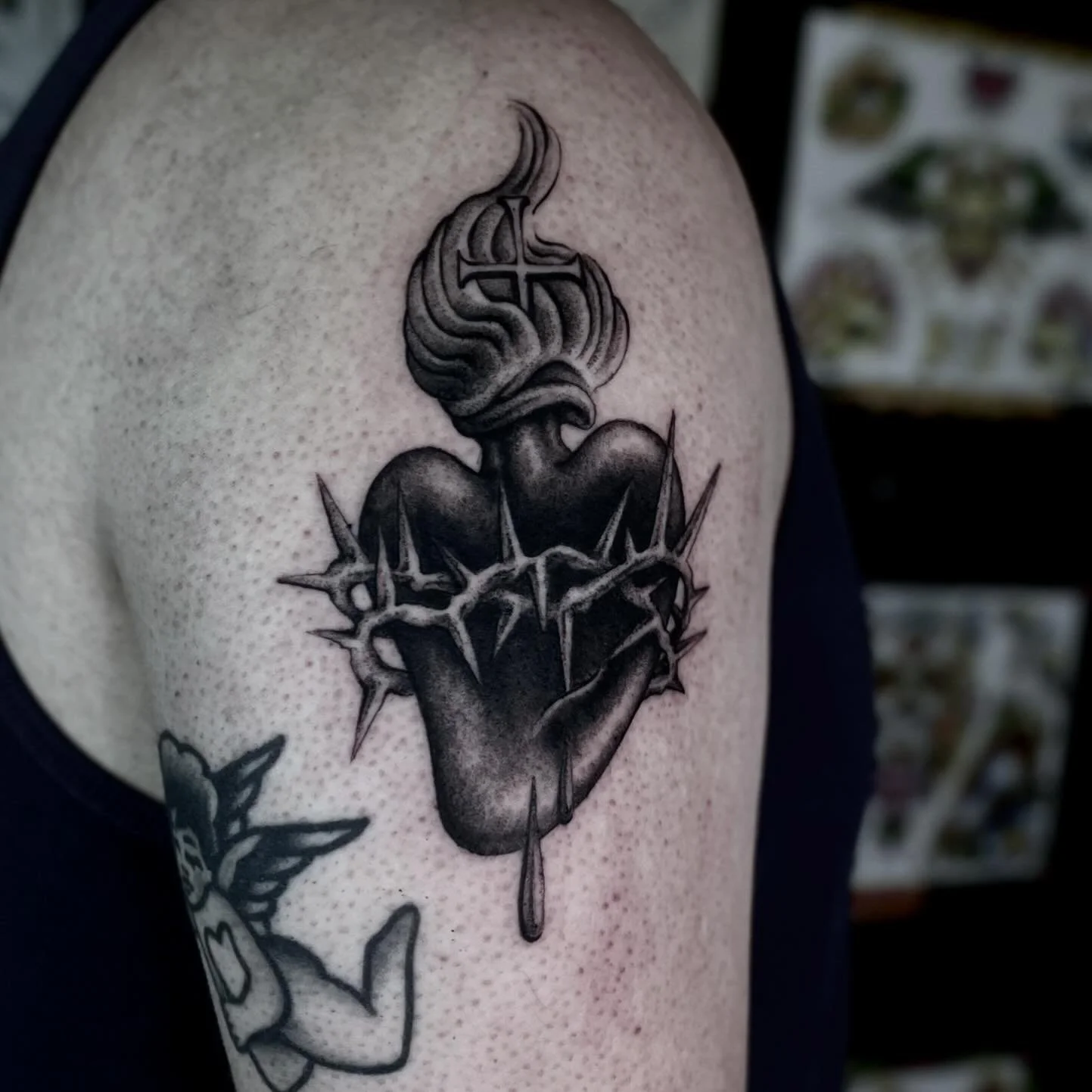 From my flash for Sam- thanks for the support 🤍 @redemptiontattoo #flashtatoo