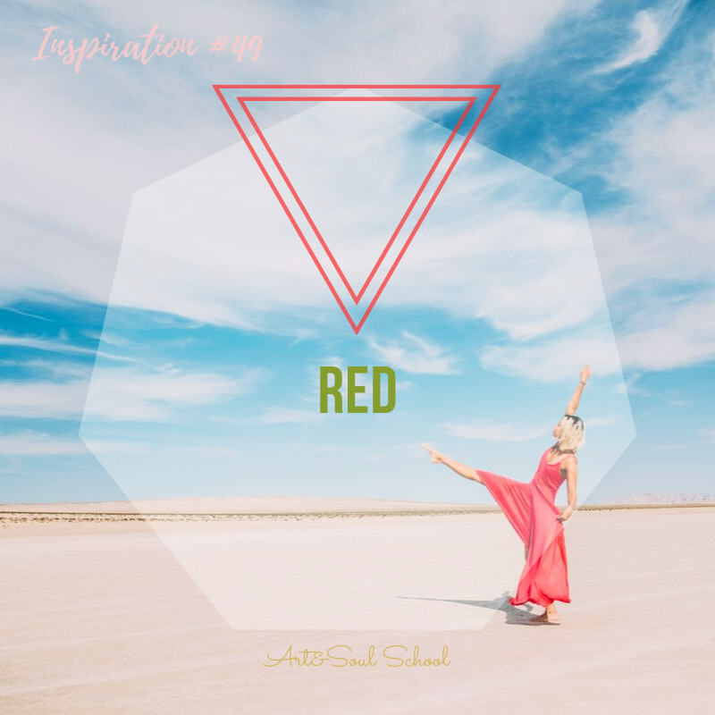 RED Red like Fire. Red like power. Red like force. Red like inspiration. Red like blood. Red like the ever-burning warming flame inside you. Visualize the color red and watch out for energetic disbalances. Help yourself by grounding yourself well. Put your feet deep into the earth, feel the connection, roots growing deep. Feel a warmth inside you and let it expand all over your energetic field like a sun. See its glow and when it touches the environment how it is filled with a creative force instantly. Let this creative flow happen in deep love and wisdom. Flow. Be. Access. Transform. Renew.