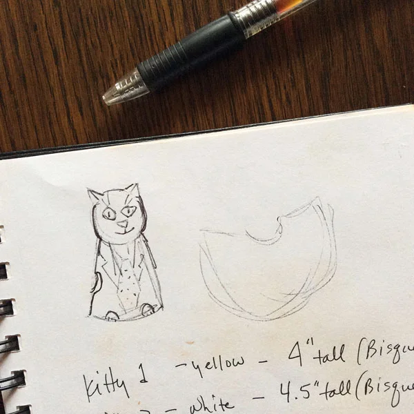 My initial cat image sketch from a dream. 