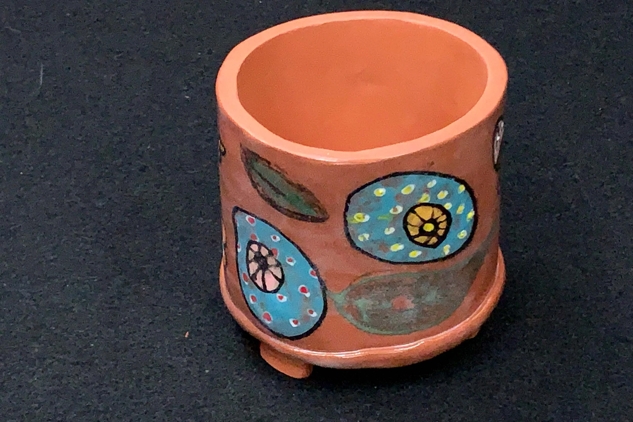 Blue Bird on a Summer Day Planter - Rebecca Gerendasy Clay - Art