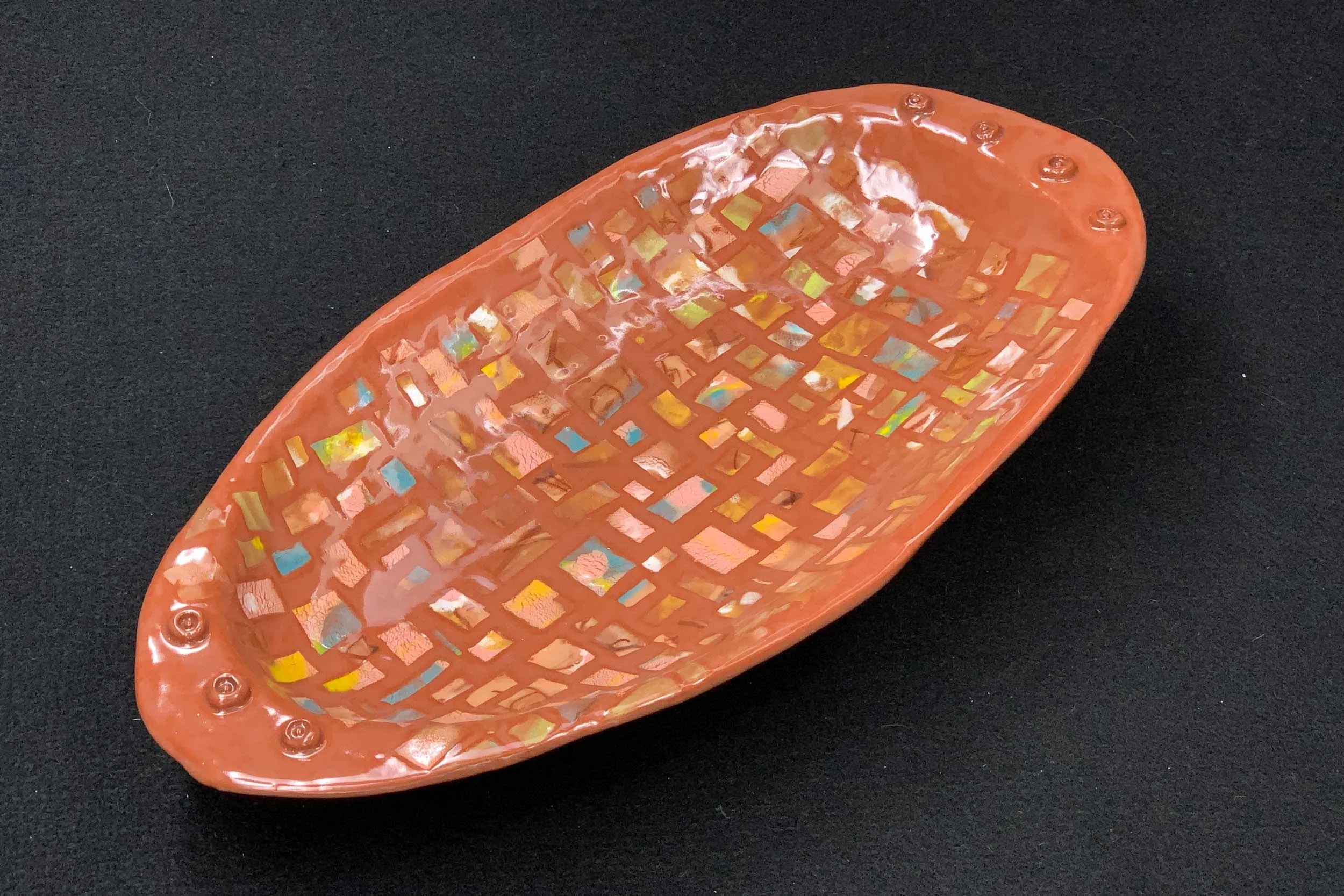 Ceramic Mosaic Platter One - Rebecca Gerendasy Clay - Art