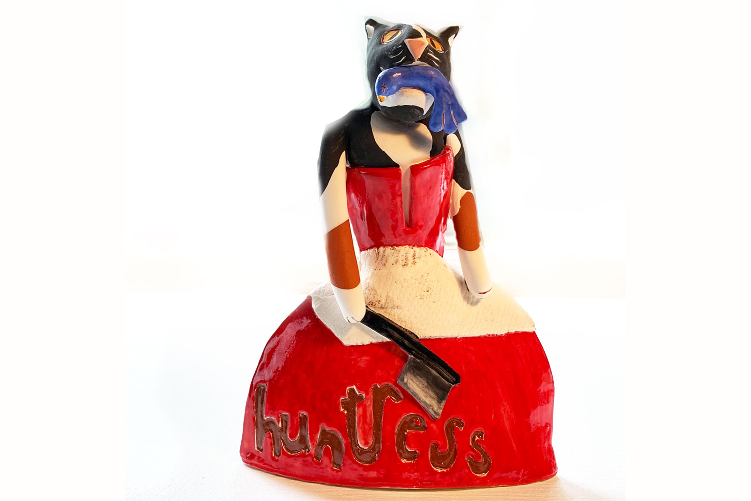 Domesticated Queen Cat - The Huntress - Rebecca Gerendasy Clay - Art