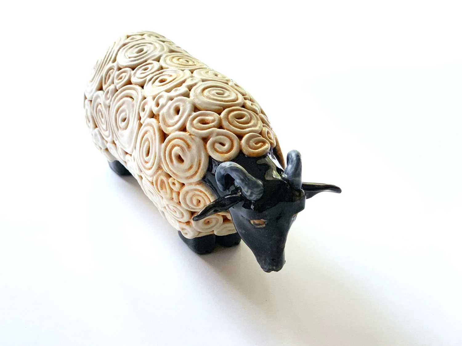 Gracie, the Scottish Highlands Blackfaced Sheep - Rebecca Gerendasy Clay - Art