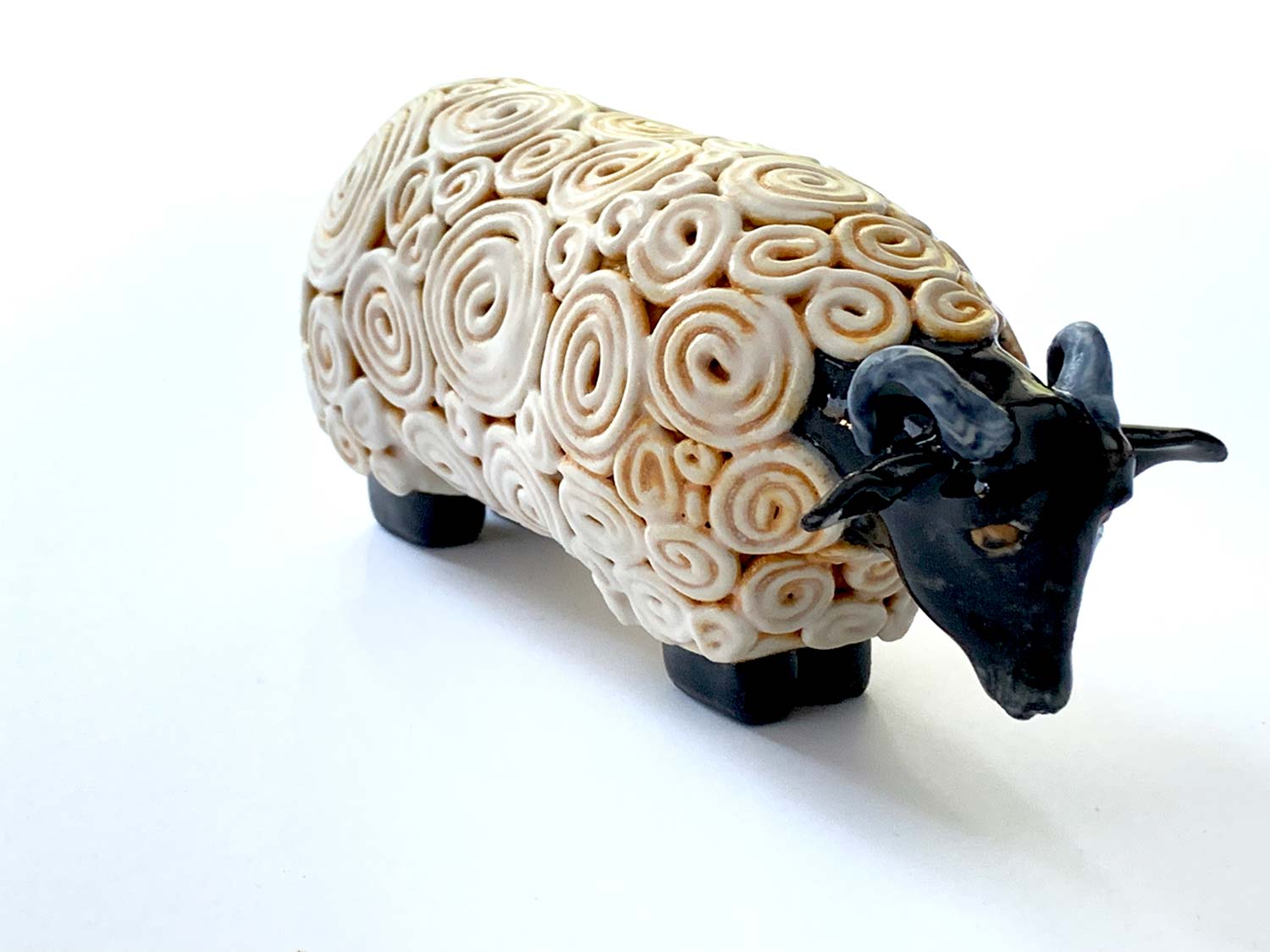 Gracie, the Scottish Highlands Blackfaced Sheep - Rebecca Gerendasy Clay - Art