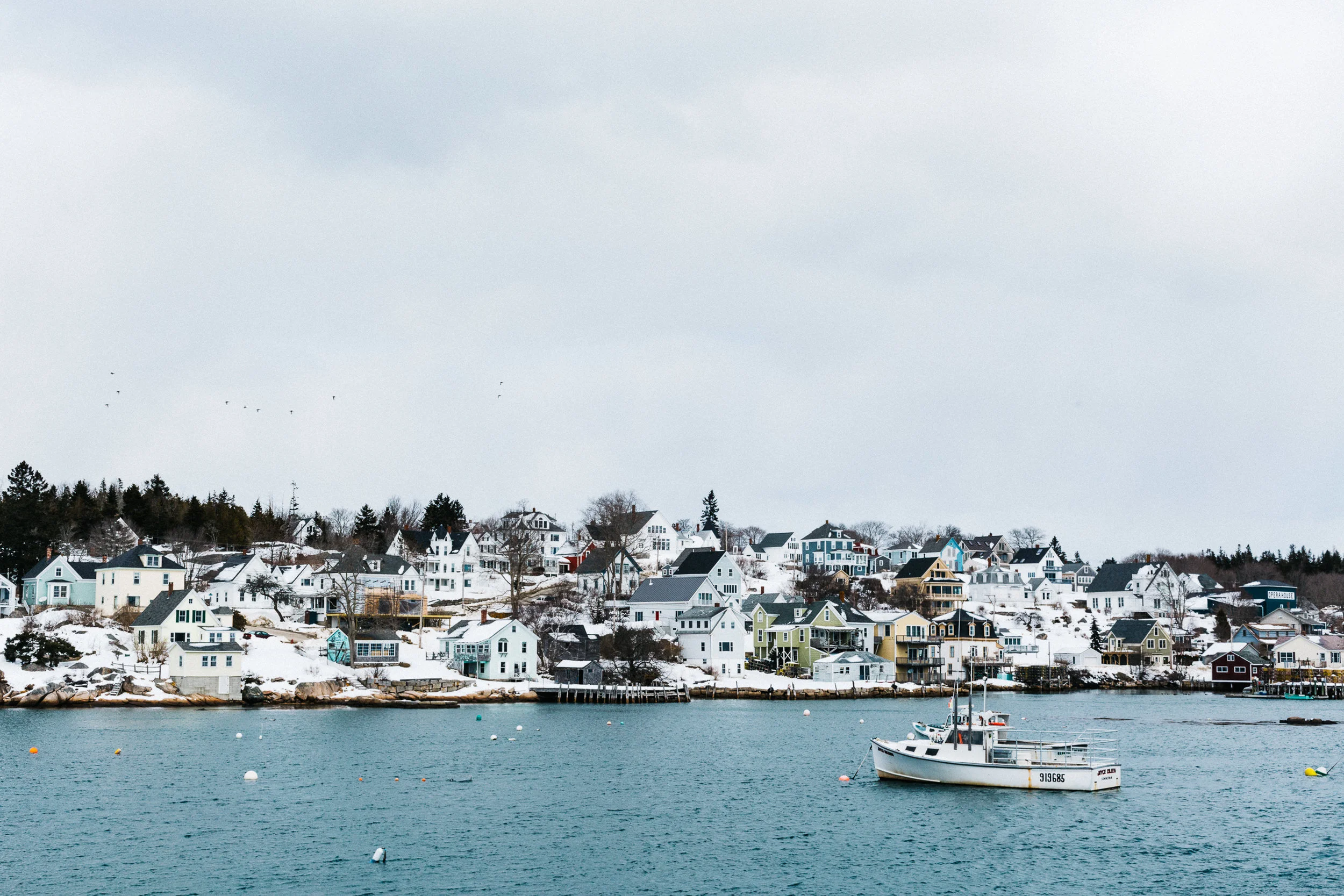Stonington Harbor, late March. Photo by Justin Levesque for TFC, 2018.