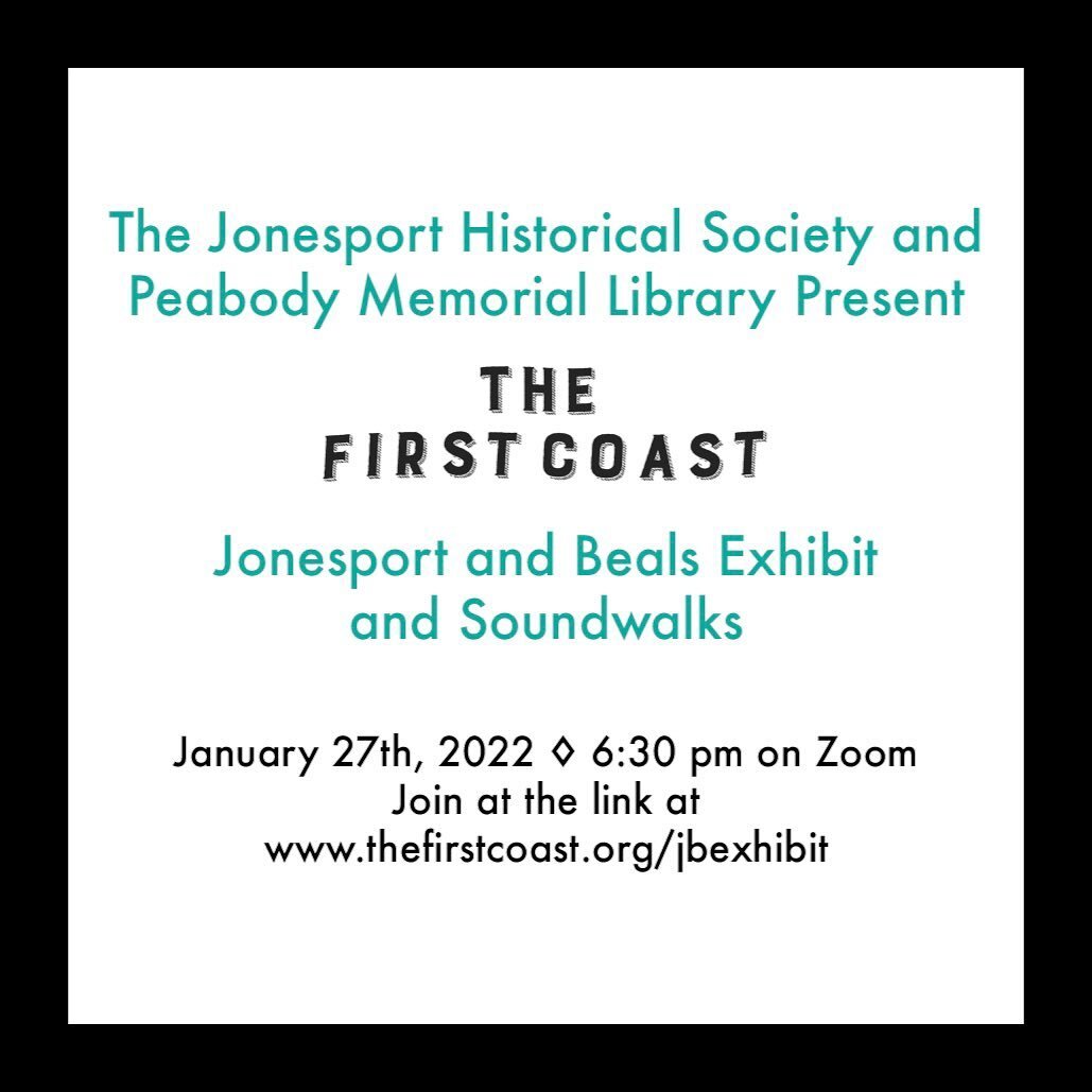 Tonight at 6:30pm! I&rsquo;ll be presenting the Jonesport + Beals exhibit on Zoom with COA students Ellie White and Camden Hunt, as well as special guest question-answerers 🌝 

We will be sharing the process of making this work, the new Maine Sound 