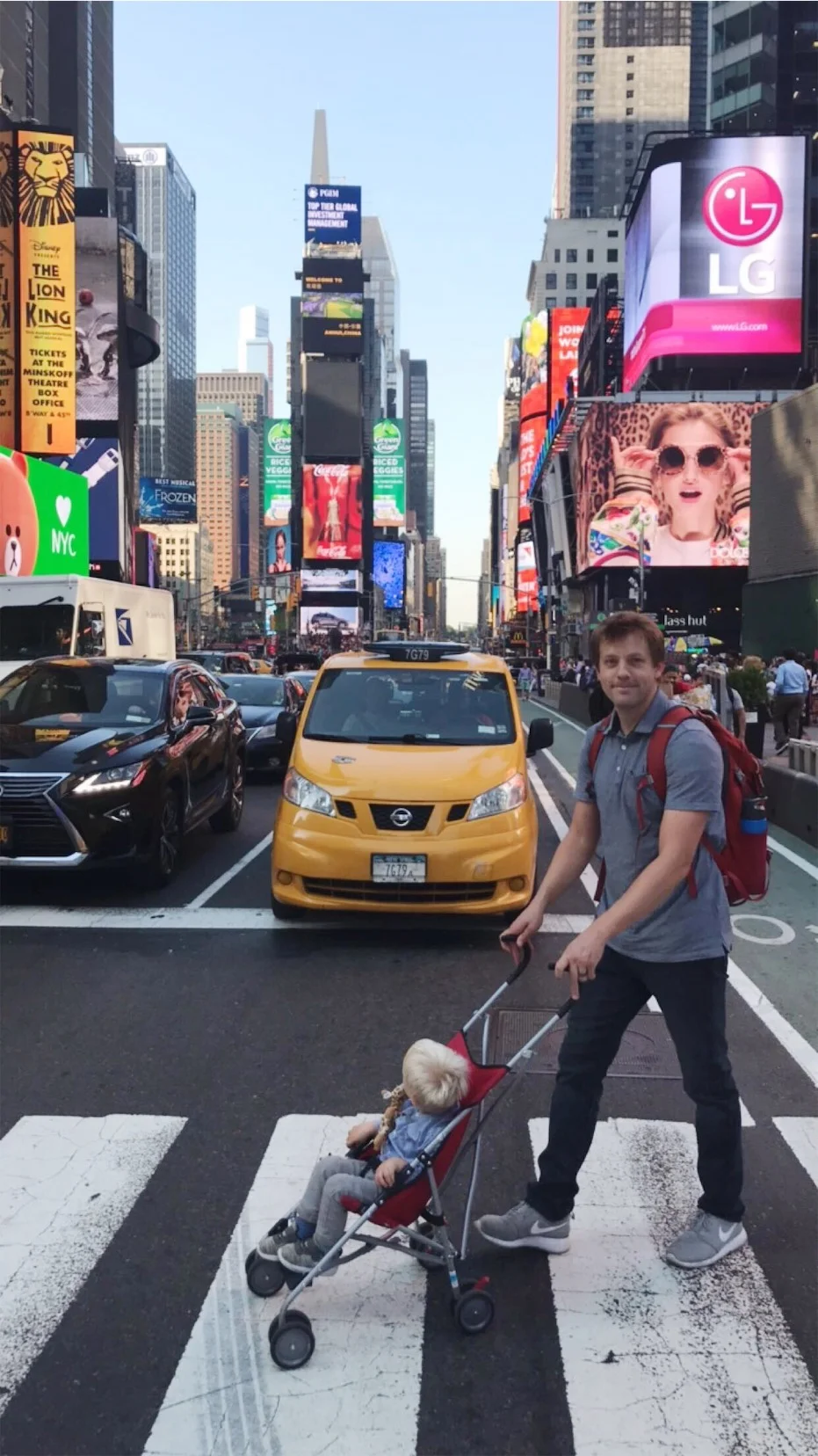 questioning my judgement for stopping to take a picture while crossing times square.
