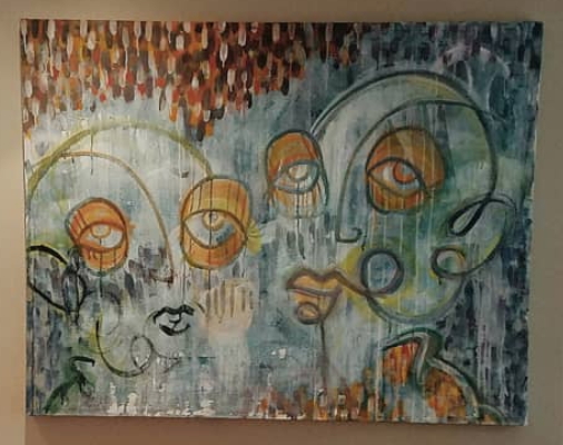 Untitled 36x48” Acrylic paint on textured canvas 2018