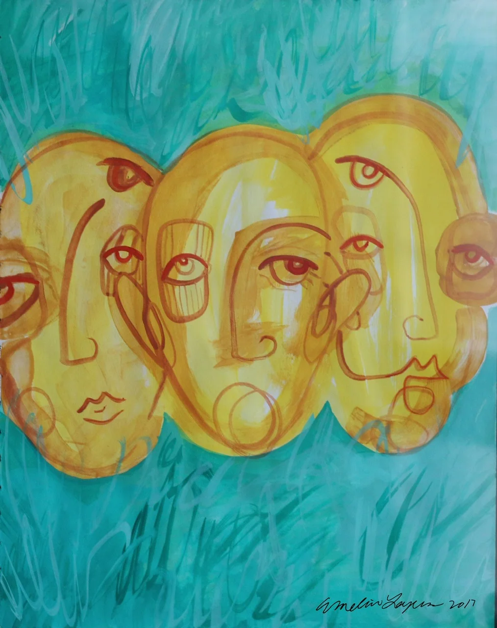 Untitled 11x14” Acrylic paint on paper 2017