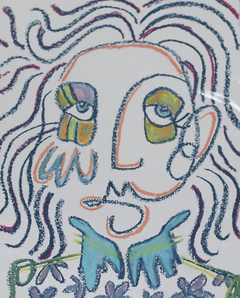 Untitled 9x12” Oil pastel on handmade paper 2019