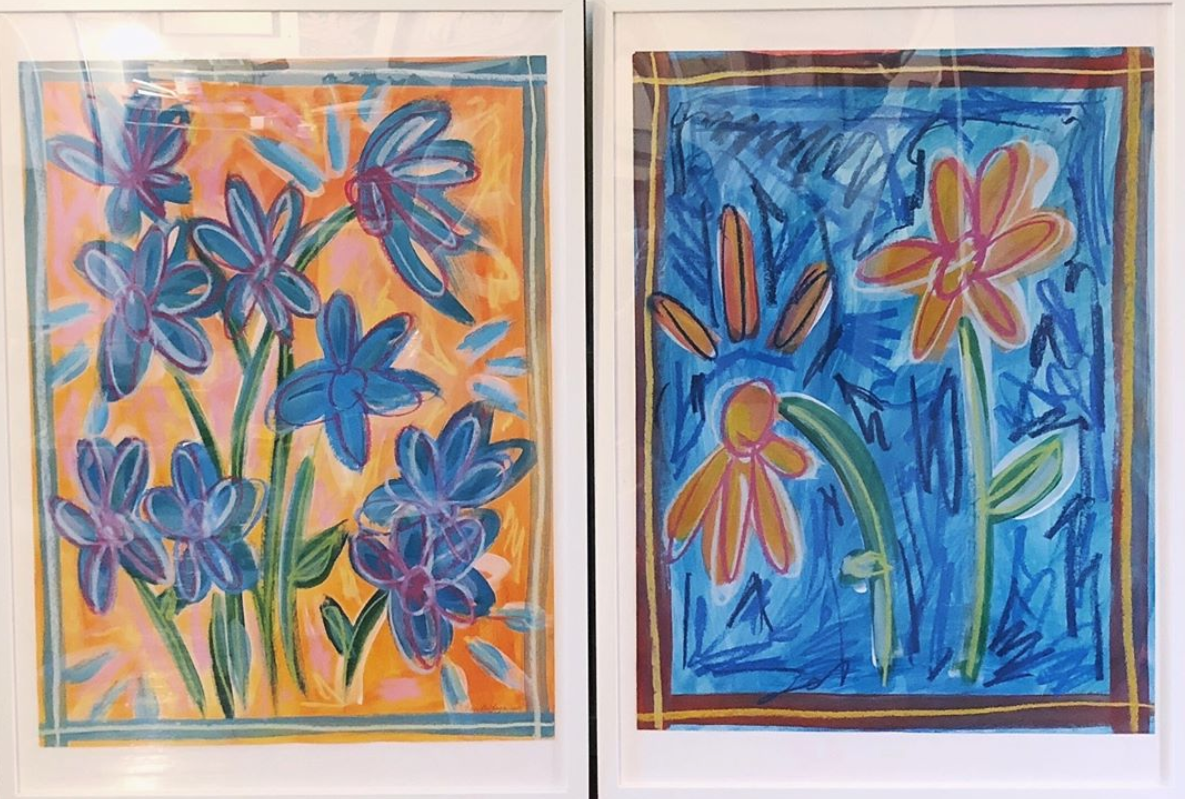 Untitled Diptych 18x24” each, Acrylic paint and oil pastel on paper 2018
