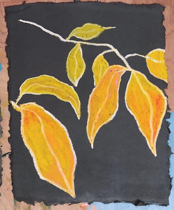 Untitled 9x12” Oil pastel on handmade paper 2018