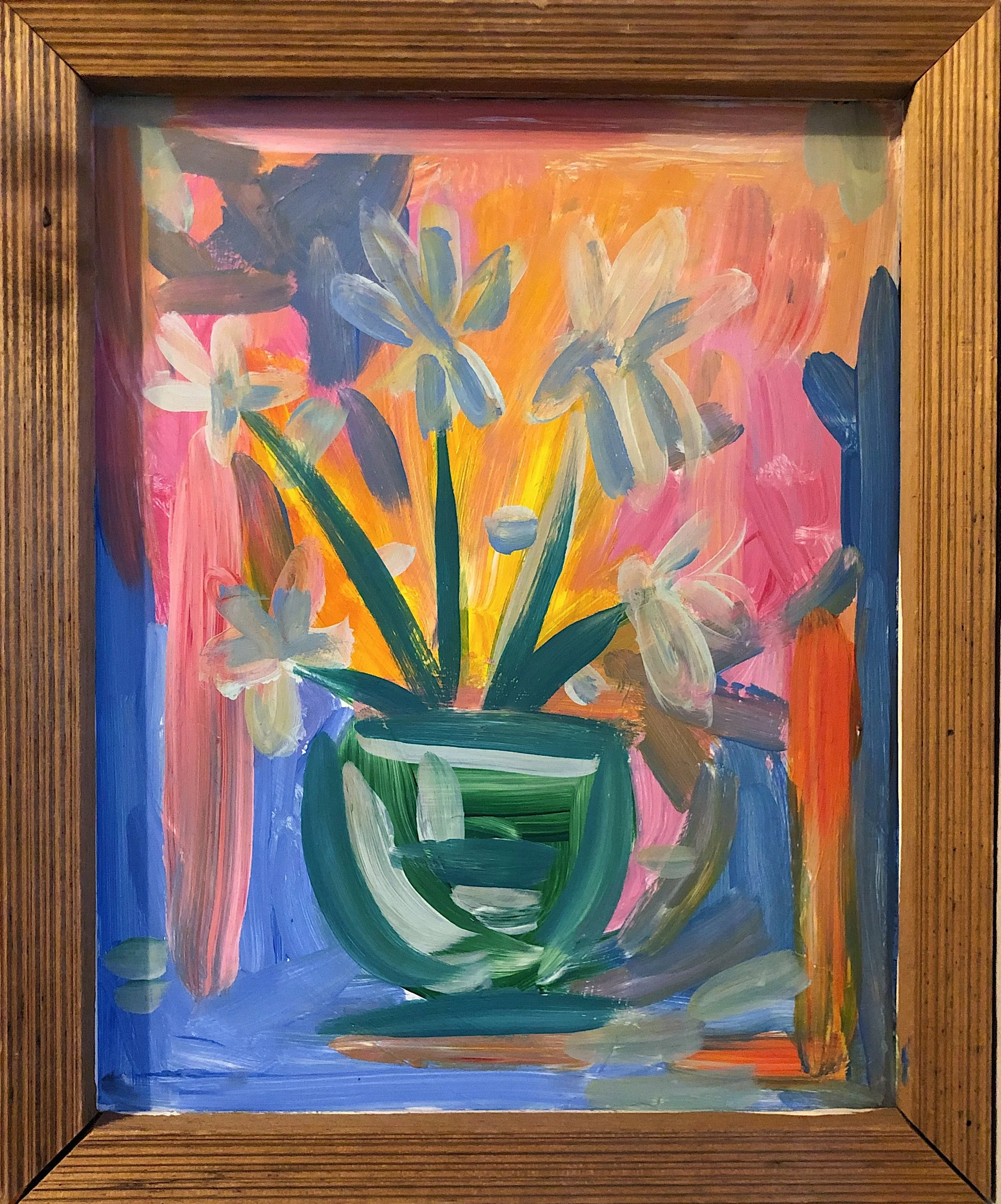 Untitled 9x12” Acrylic paint on glass 2018