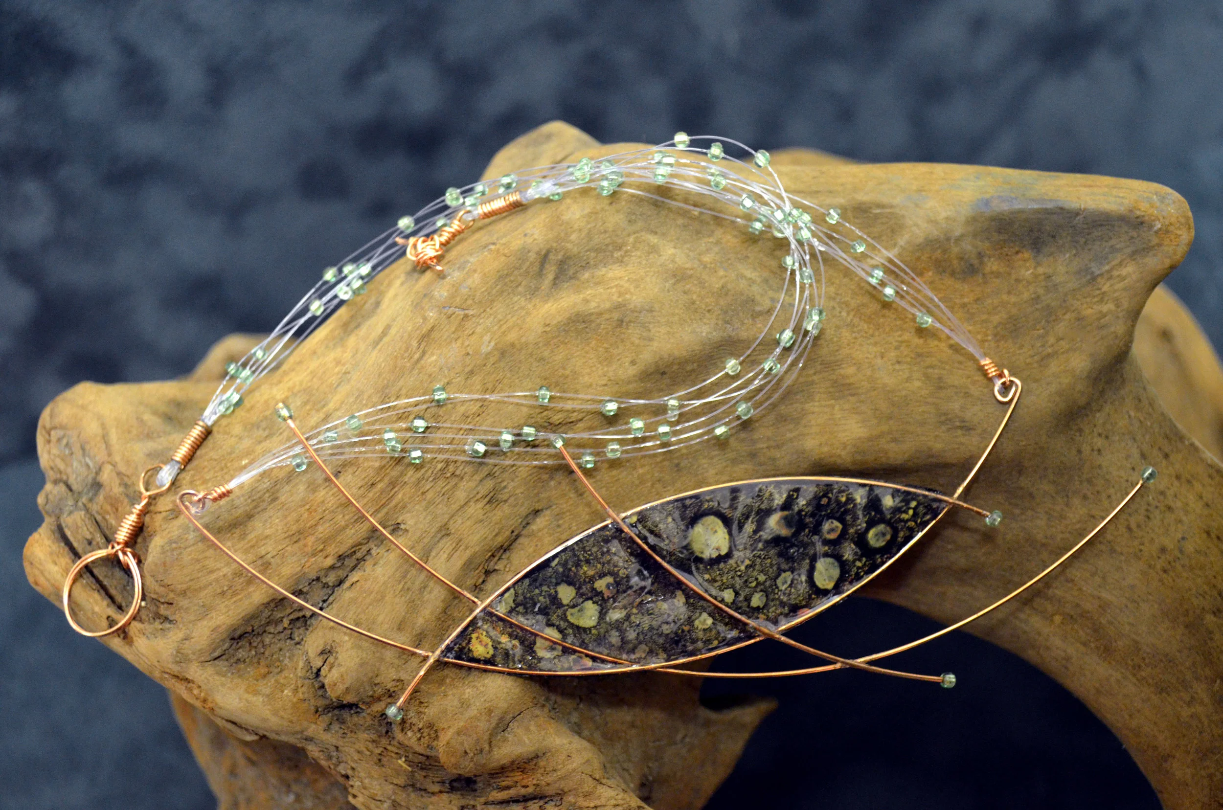  Kathleen Loveland- Green Copper Necklace 