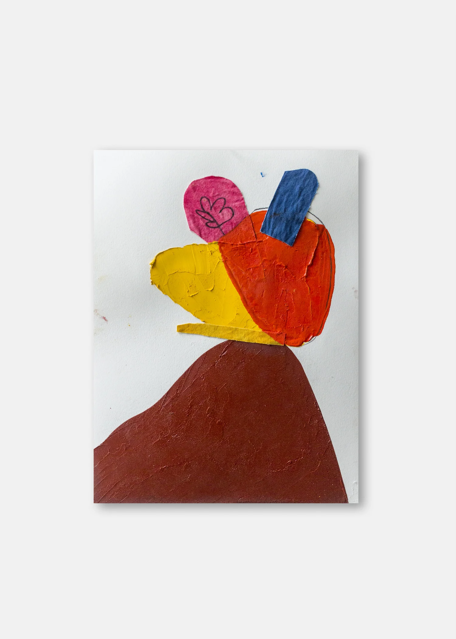 Untitled Pigment, charcoal, collaged paper & dyed cotton on cold pressed paper 300 gsm 41 x 31 cm 16 x 12 in