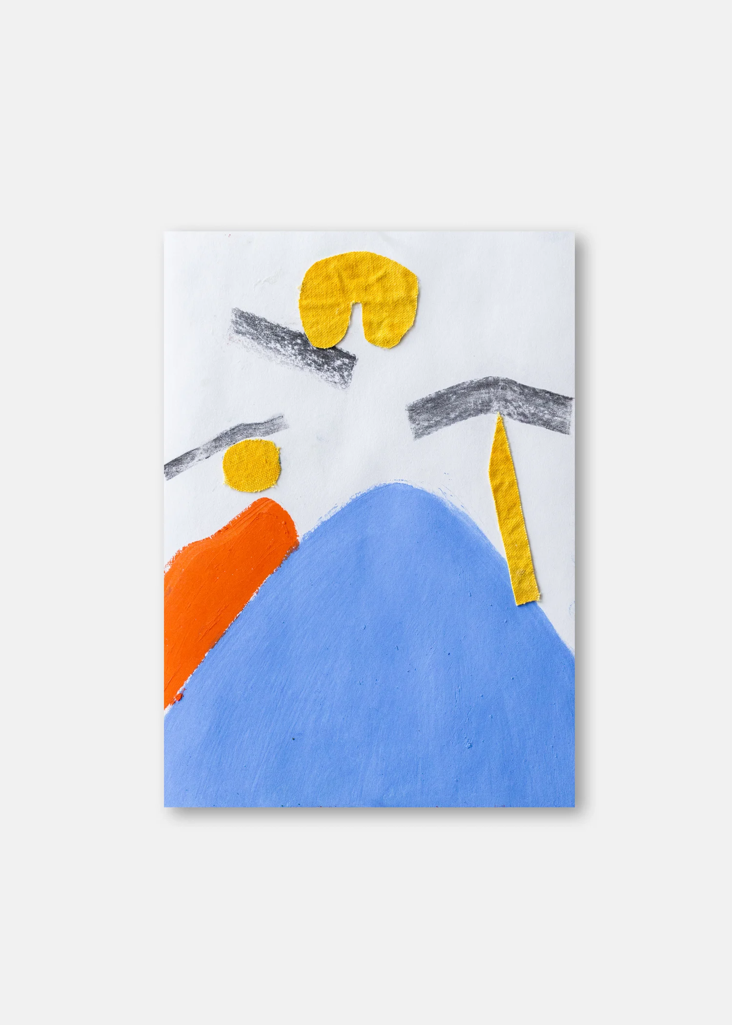 Untitled Oil, charcoal & dyed cotton on paper 28 x 19.5 cm 11 x 8 in
