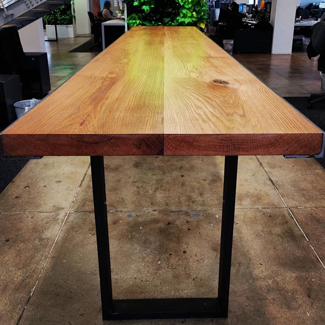 Delivered. #bhtables #diyoung #woodwork #metalwork #customfurniture #oak #steel #officefurniture #standingtable #table @tosefjaylor