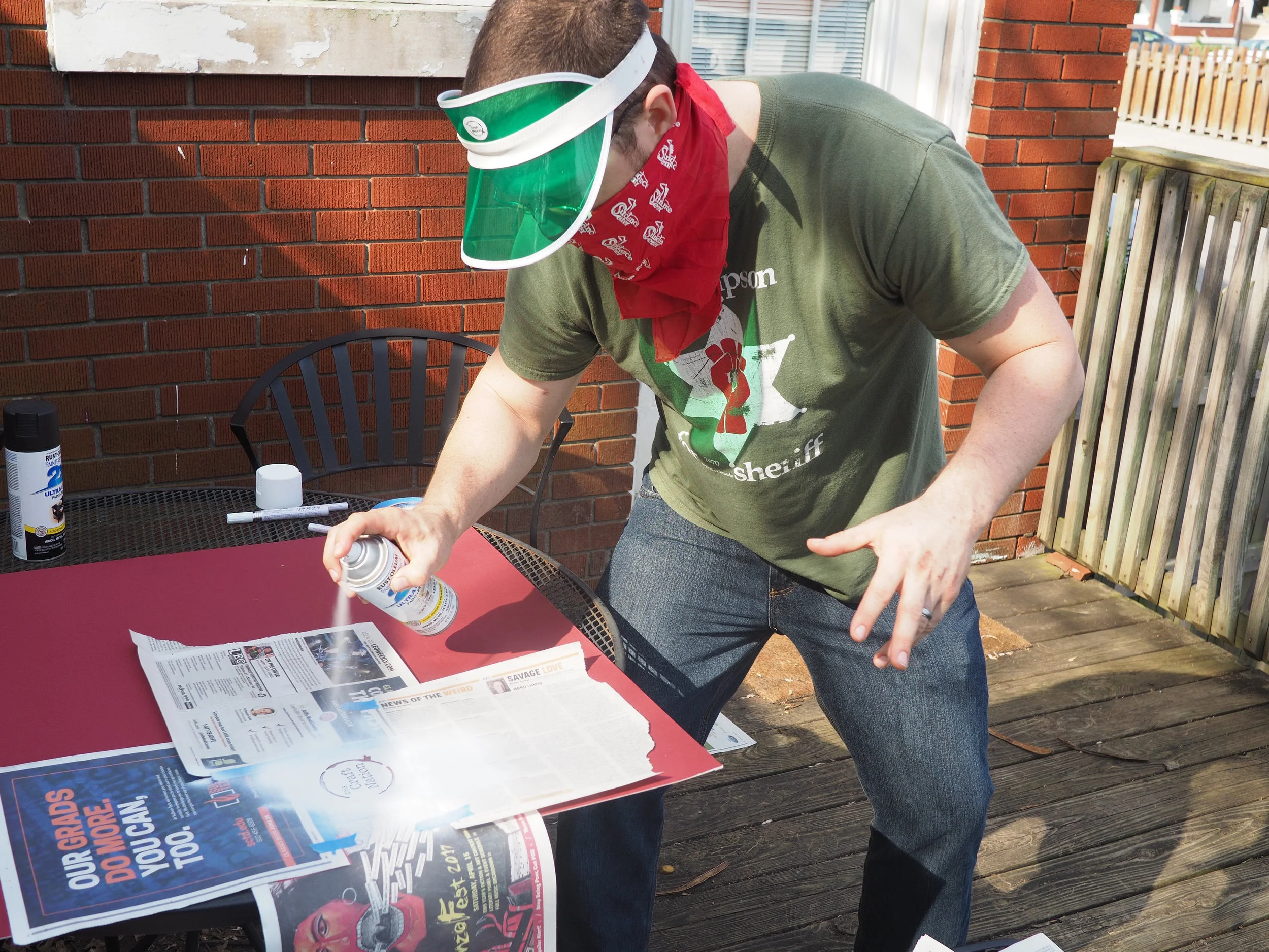 Kyle prepping for GonzoFest