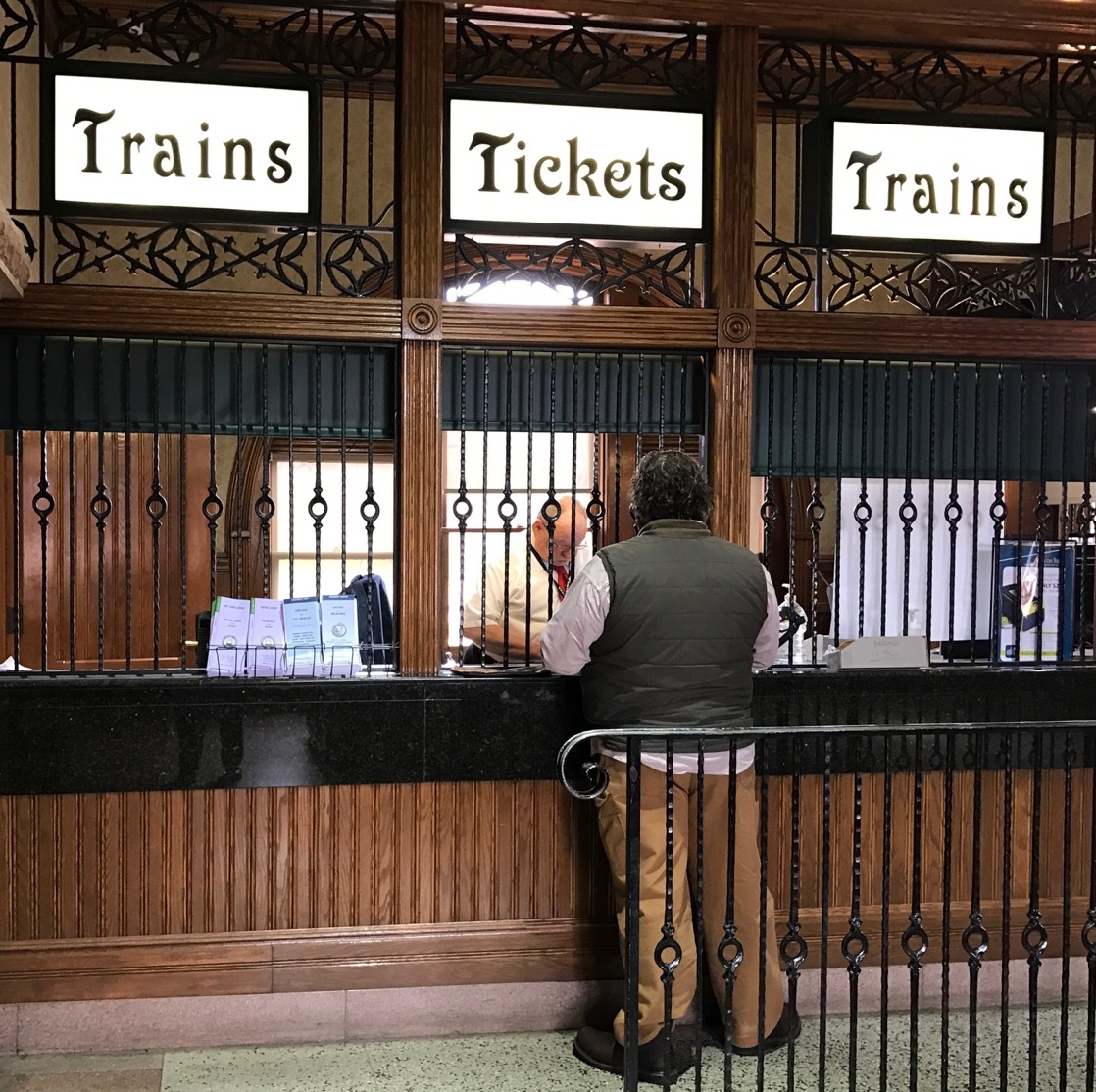 Fred Bueltmann at the Kalamazoo Amtrak Station