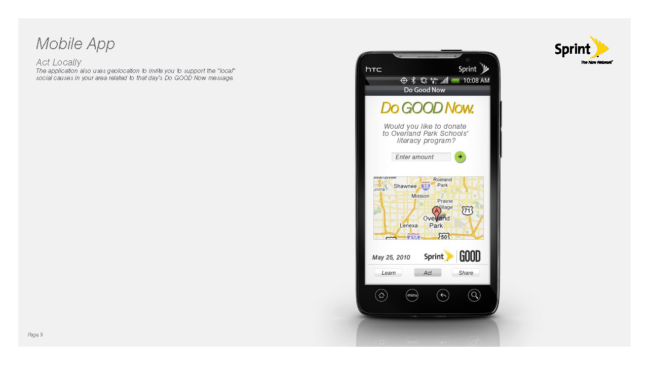 The app also uses geolocation to support local causes.