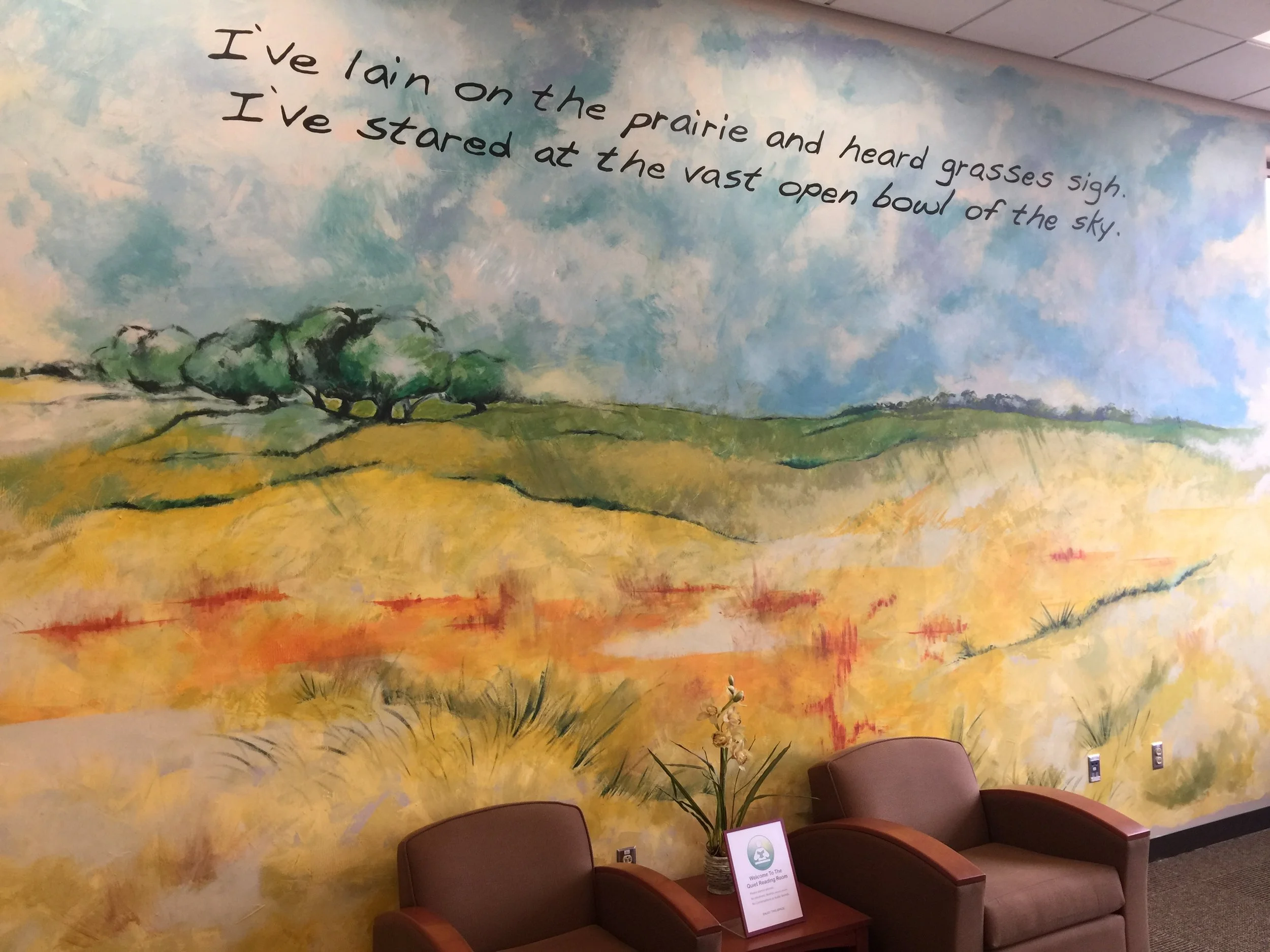 Reading room at the Montgomery Branch of the Oswego Library.