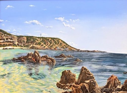  CORNEY POINT   Acrylic on canvas on board  Brian O'Malley 84 x 57cm $2,800
