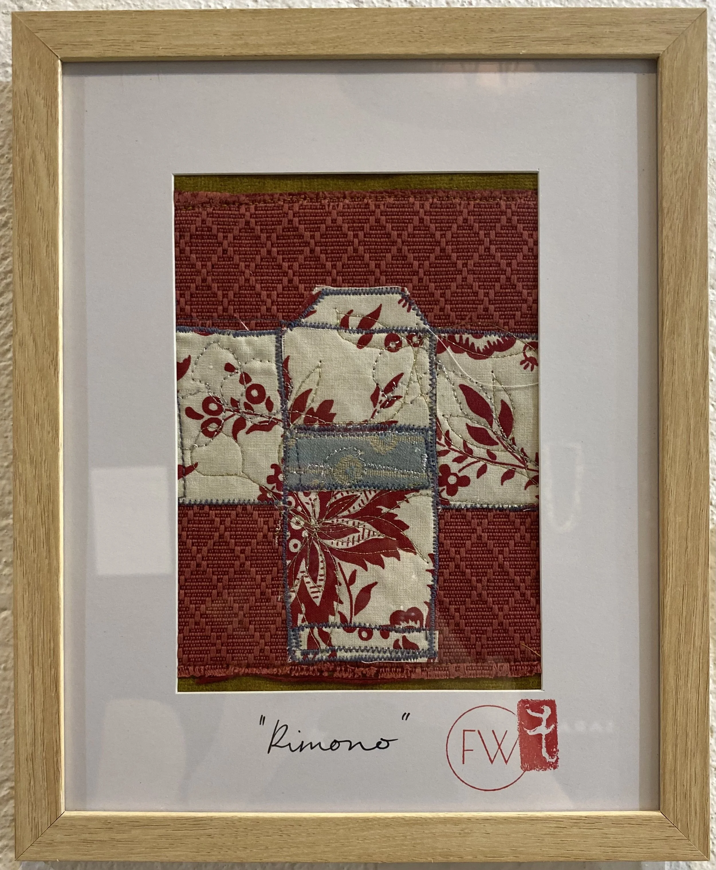  SMALL KIMONO, NO.1    Assorted fabric   27 x22cm   Fiona Wannenmacher  $79