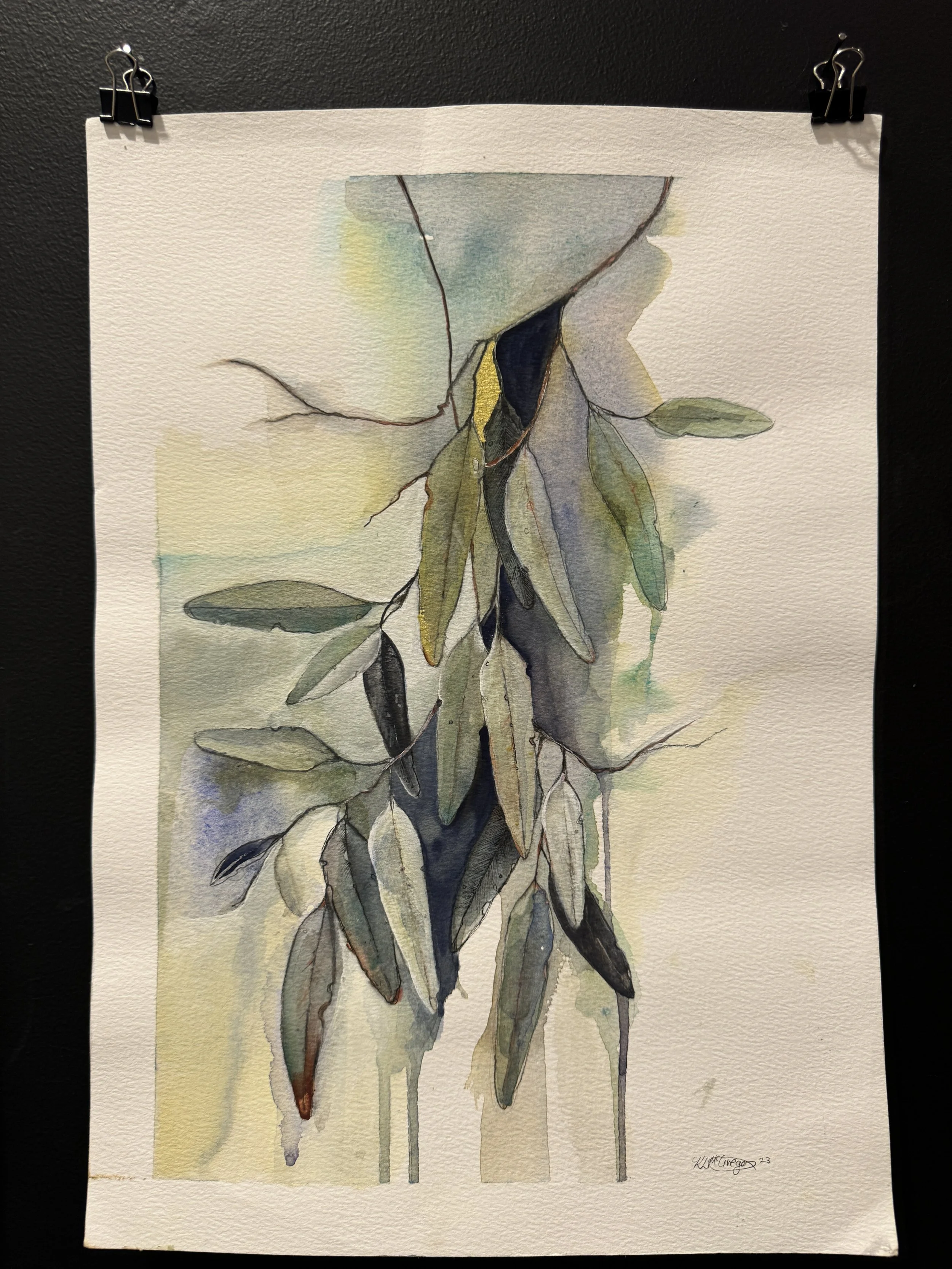 Winter Leaves, Mixed Media on Paper, 29.7 x 42cm, Kirstie McGregor, $175, SOLD