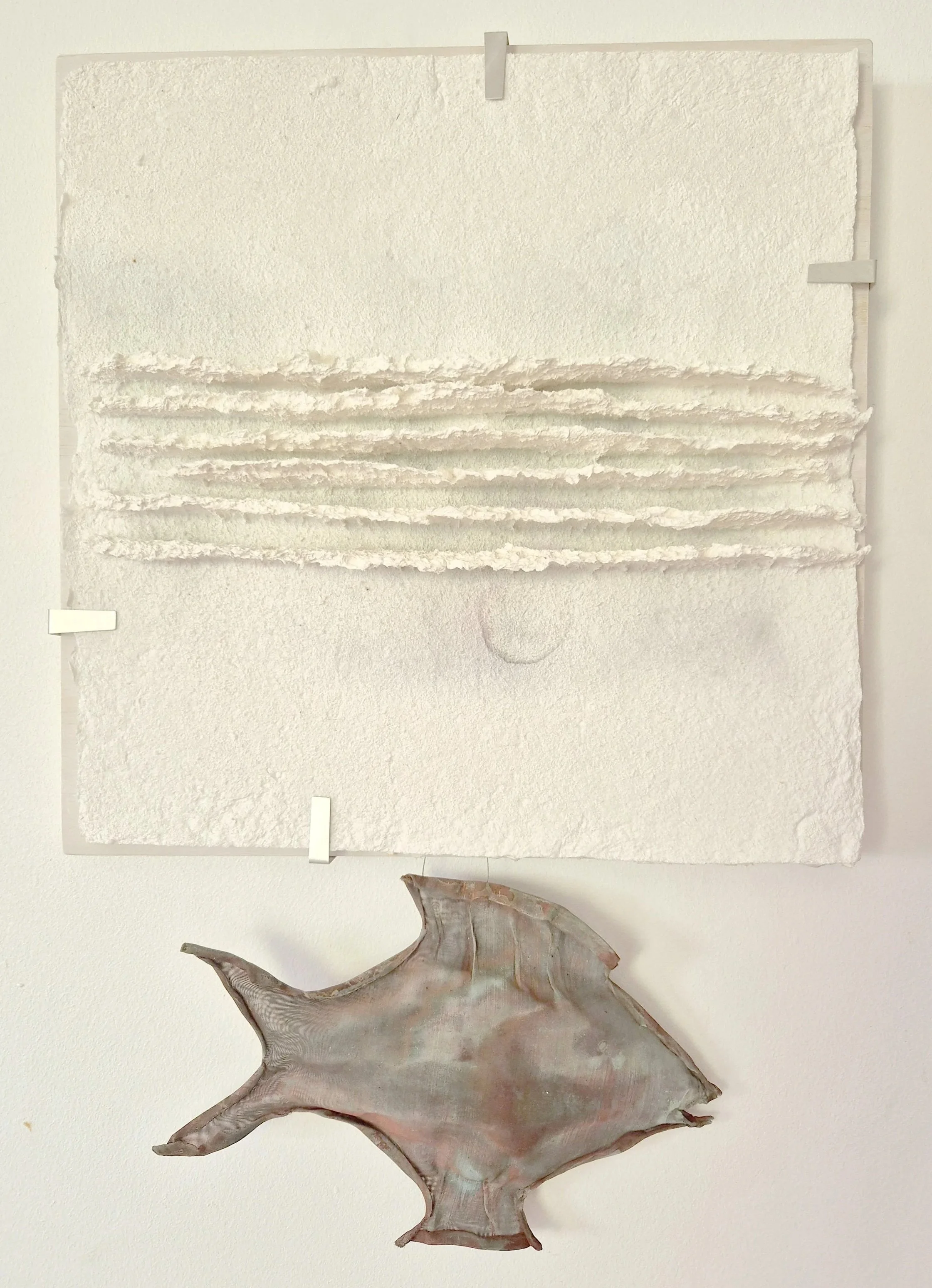 FRAGMENTS OF A FAIRYTALE NO.4 handmade paper, elderberry juice, copper mesh, 940 silver, 30x30cm, Anja Jagsch, $650