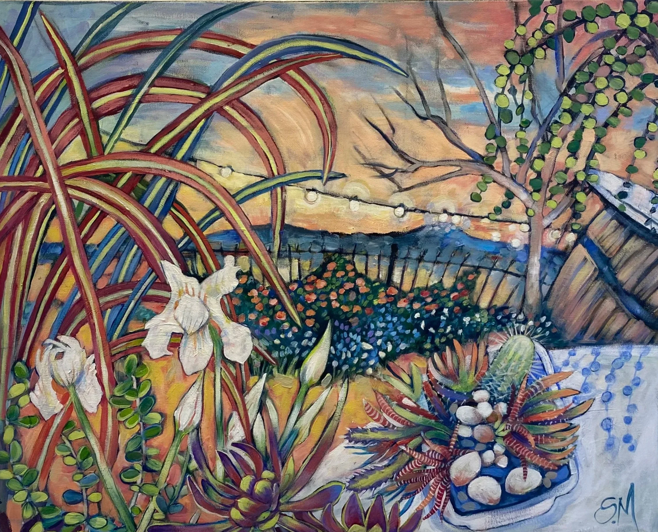  SUBURBAN PARADISE     Acrylic on canvas     Sonja Maclean  $900