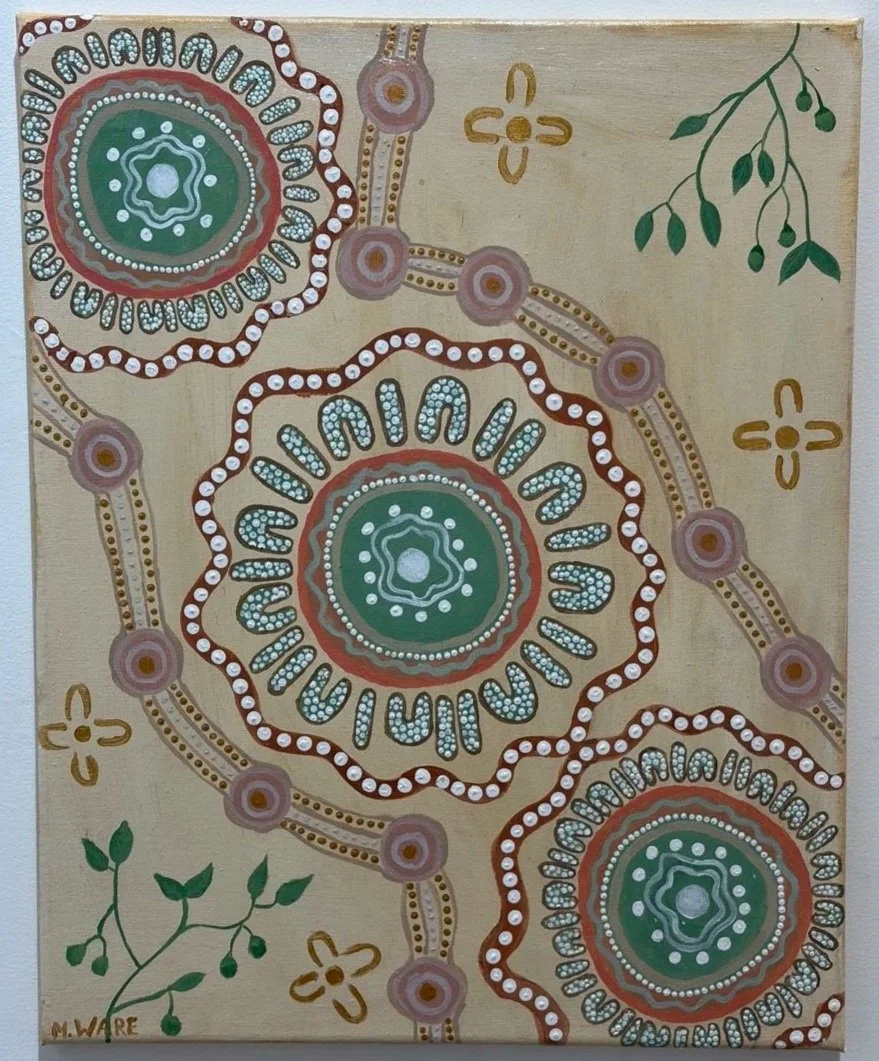  EARTH CIRCLES   Acrylic on canvas   Marley Ware  $250 