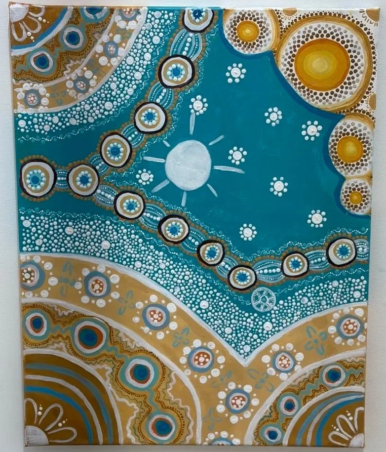  WATER DREAMING   Acrylic on canvas   Marley Ware  $250 