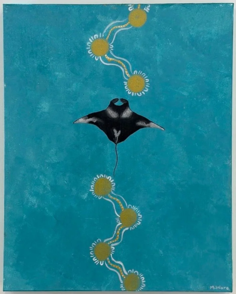  THE FIRST WATERS   Acrylic on canvas   Marley Ware  $300