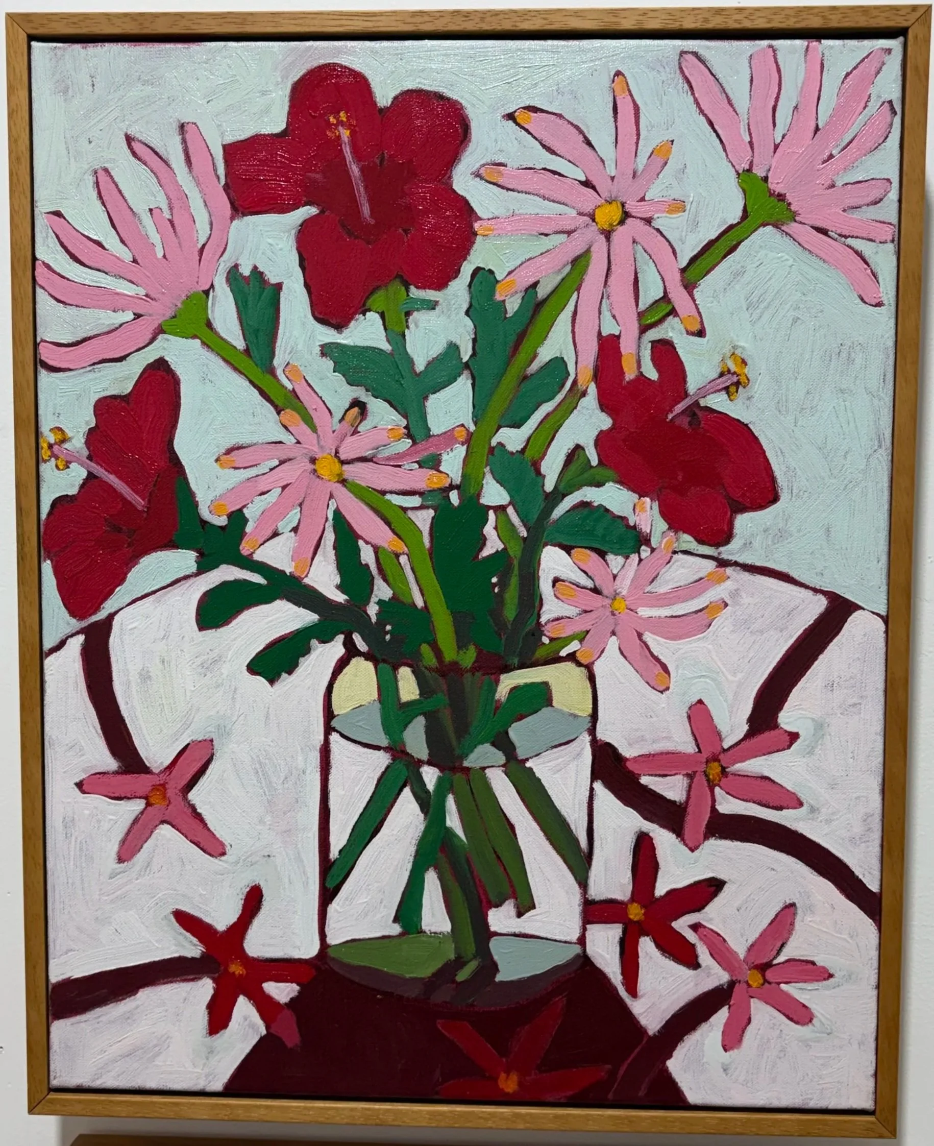  HIBISCUS   Oil on linen  Louise Vadasz 40 x 50cm $850
