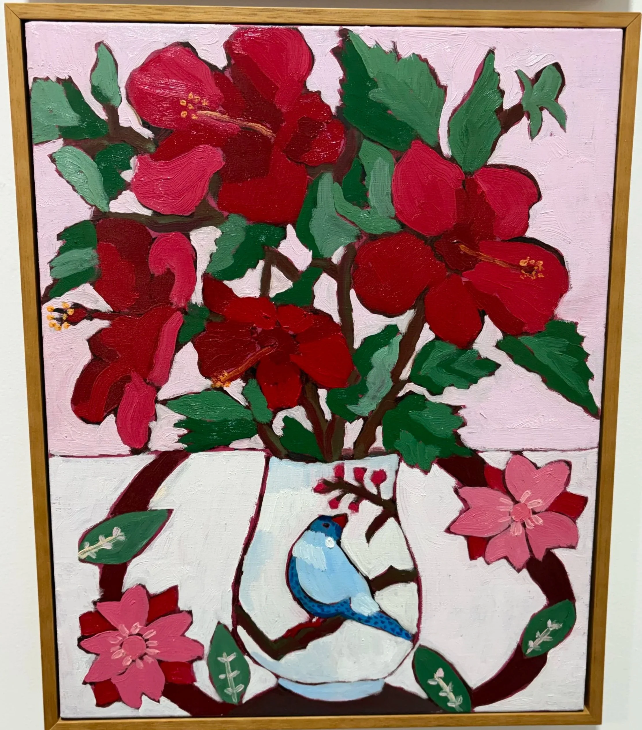  HIBISCUS 2   Oil on linen  Louise Vadasz 40 x 50cm $850