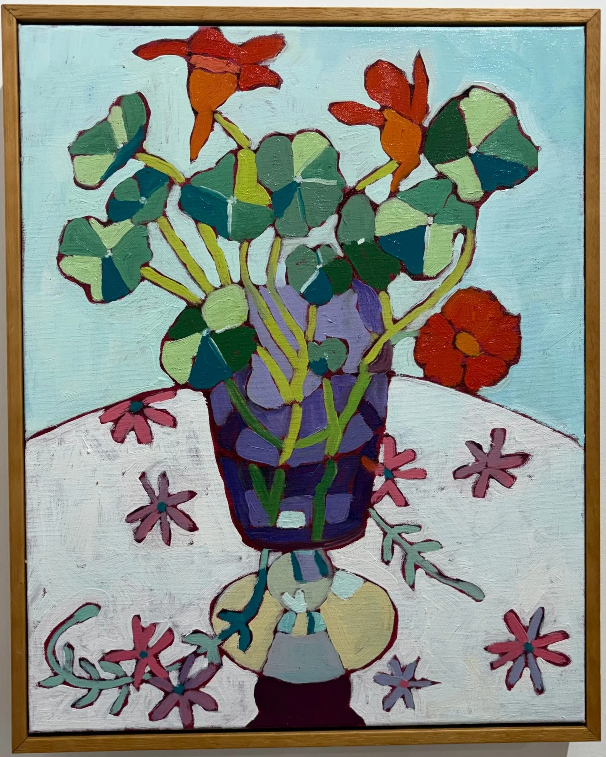  PURPLE VASE   Oil on linen  Louise Vadasz 40 x 50cm $850