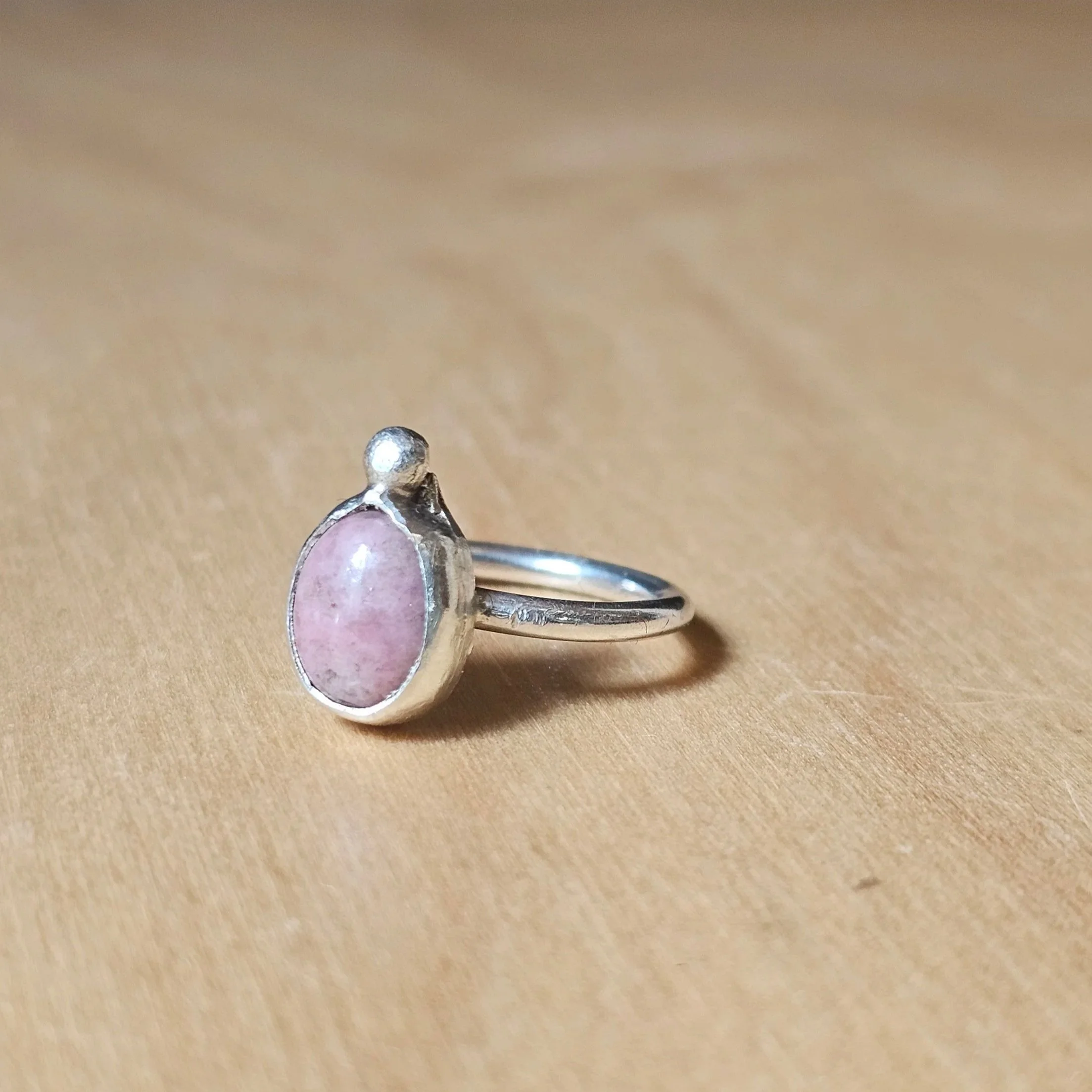 Sterling silver and rhodonite
