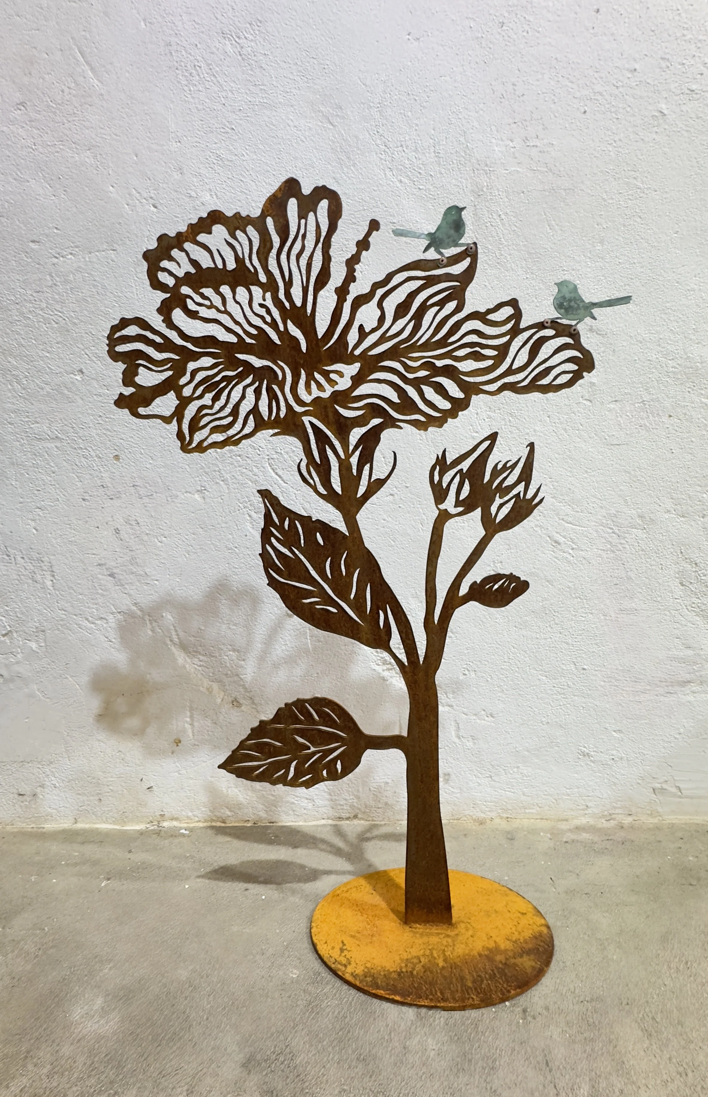  HIBISCUS AND BLUE WREN    Mild steel and copper    Anna Small  $495