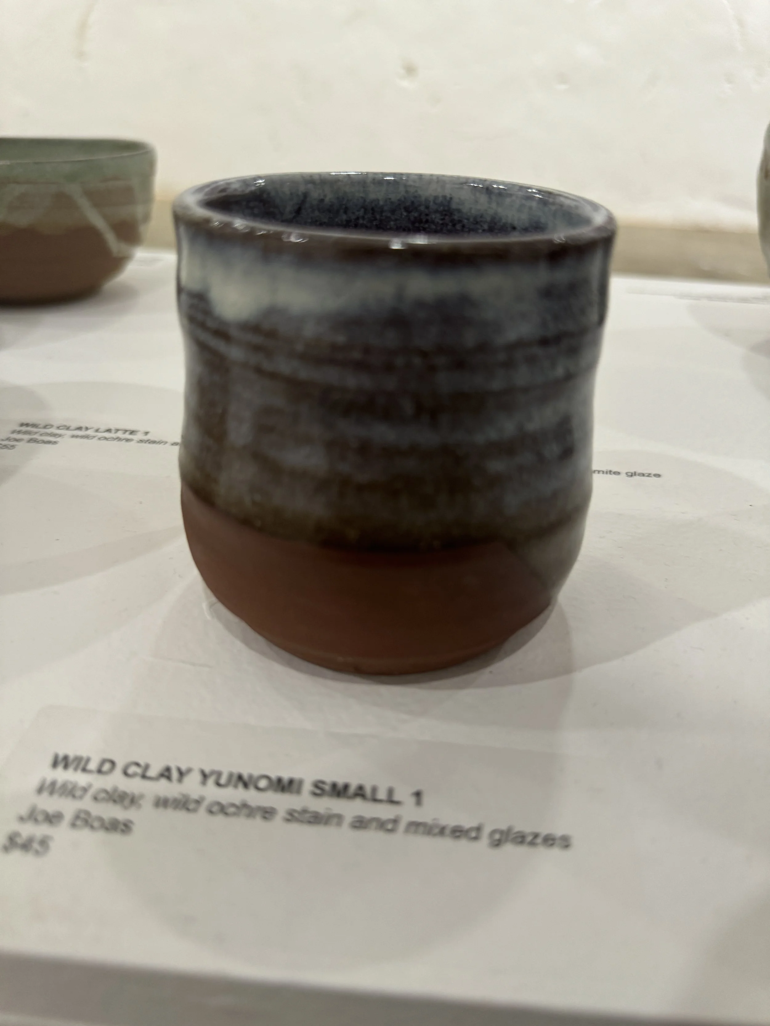Wild Clay Yunomi Small 1, Wild Clay, Wild Ochre Stain and Mixed Glazes, Joe Boas, $45