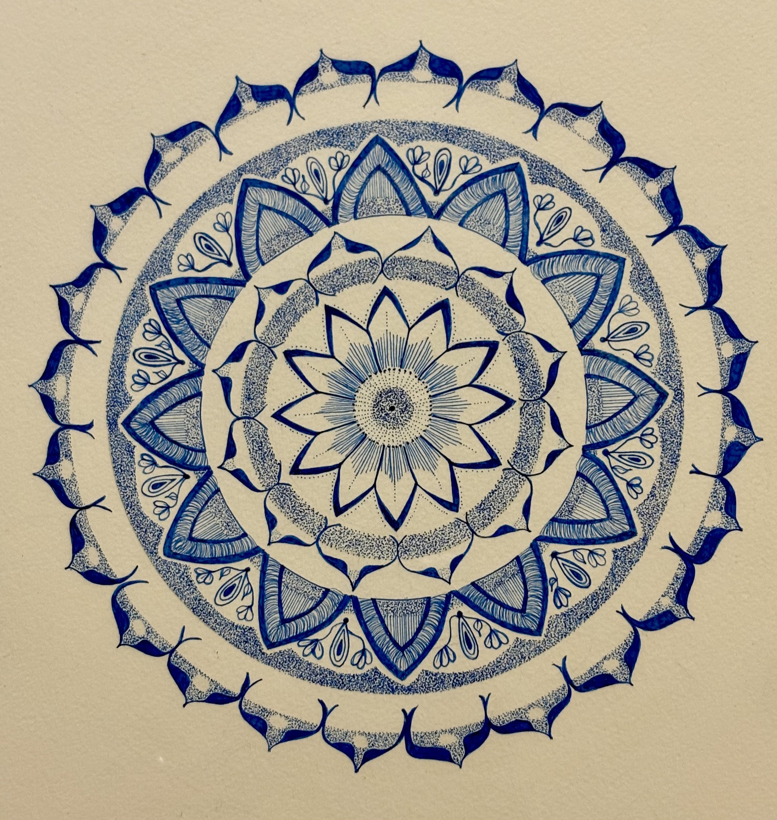 BLUE, Ink on paper, 30 x 42cm, Sarah Flew, $250