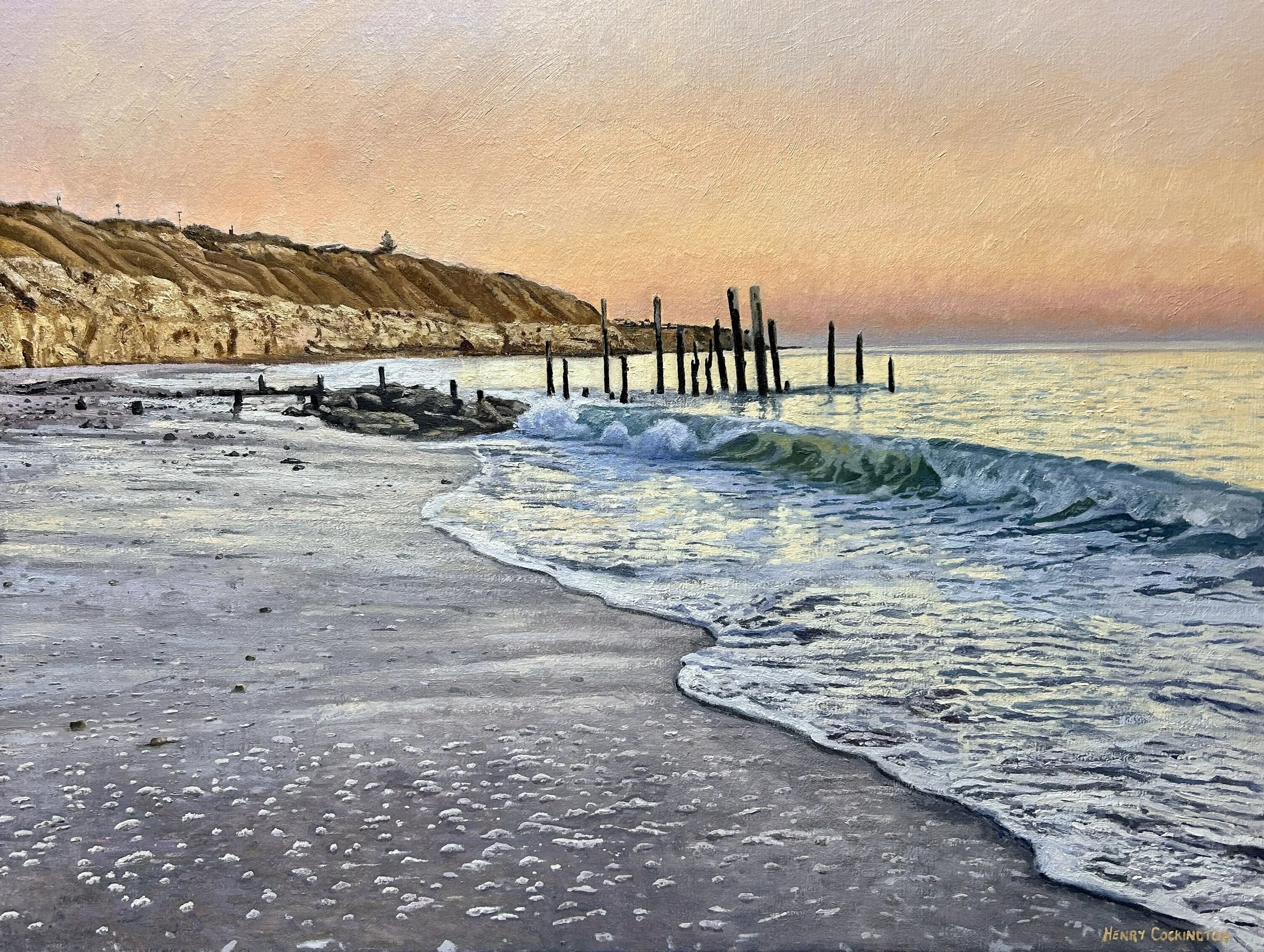 DUSK, PORT WILLUNGA, Oil on linen, 90 x 120cm, Henry Cockington, $8,000