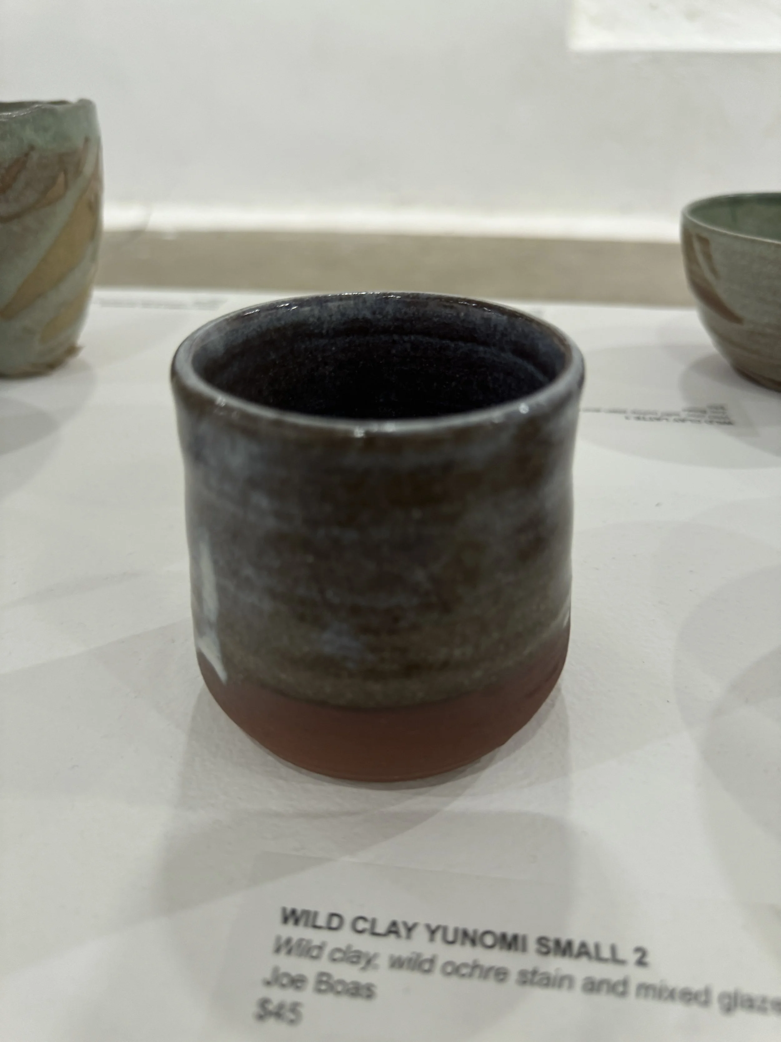Wild Clay Yunomi Small 2, Wild Clay, Wild Ochre Stain and Mixed Glazes, Joe Boas, $45