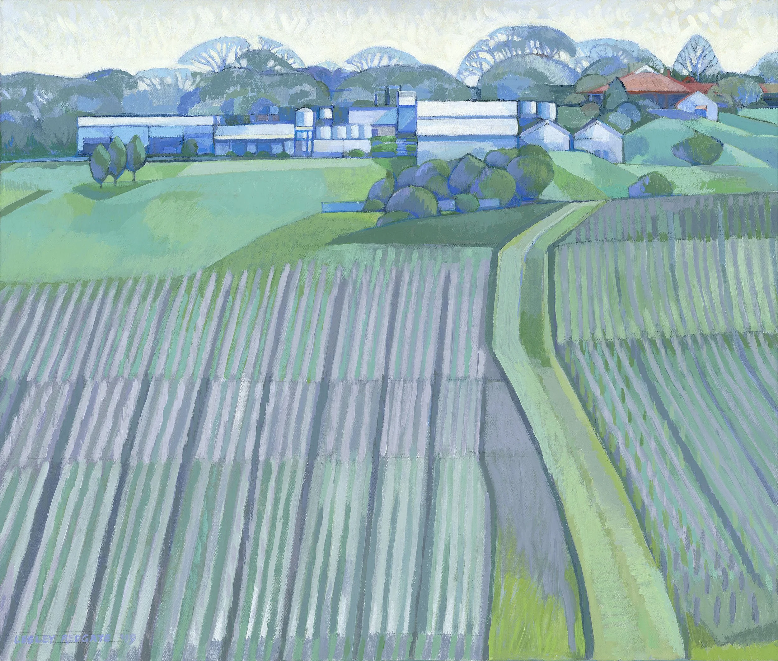  THE HILLSIDE, KAY BROS   Acrylic on Belgian linen  Lesley Redgate 61 x 61cm $4,500