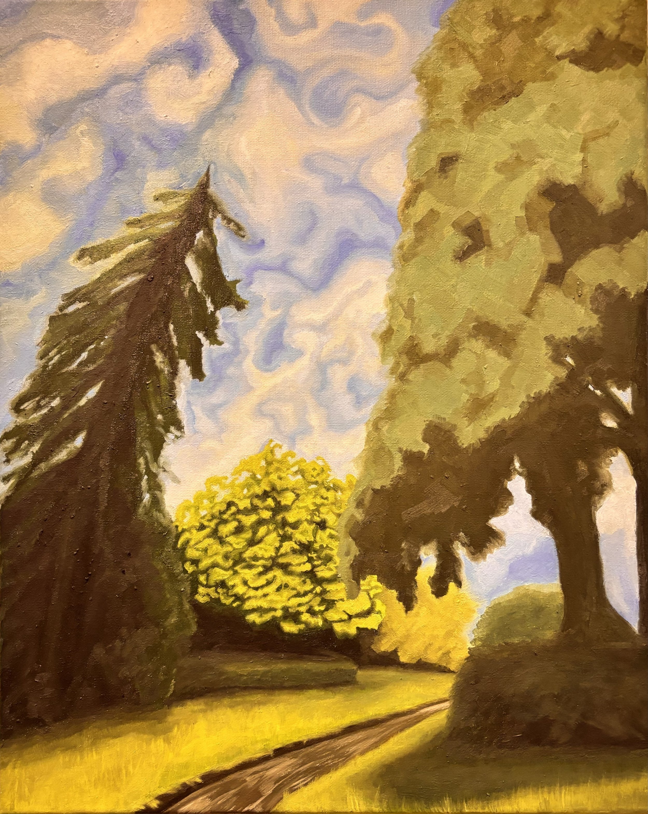 Botanic Lookout, Oil on Canvas, Amelia Nearmy, $350