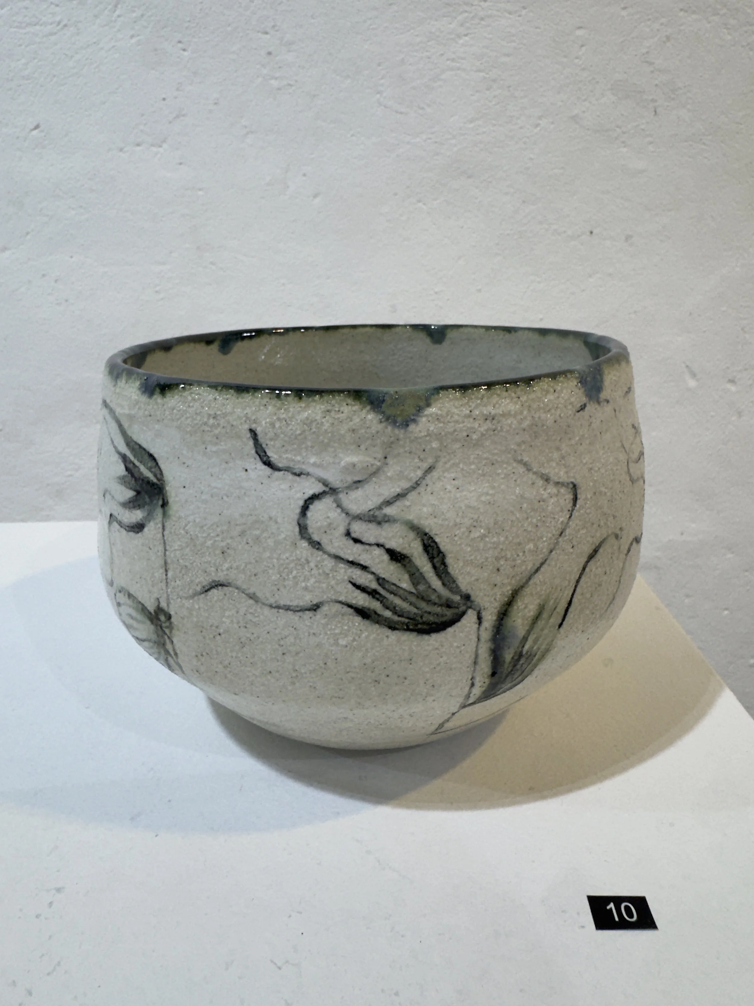  NO.10, LARGE RAKU CLAY GREEN & WHITE BOWL   Vanessa Daughtry   $200