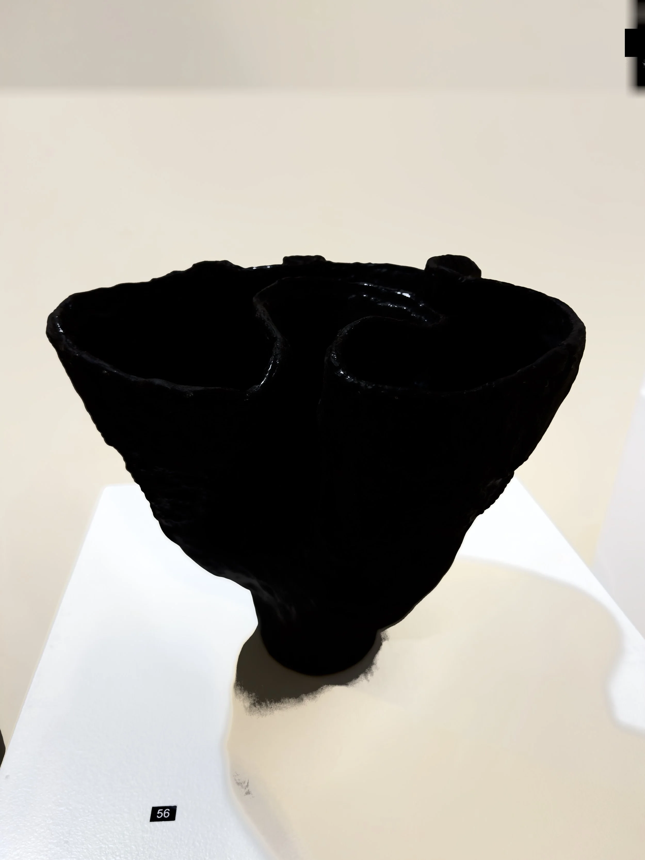  NO.56, BLACK TEXTURED WAVE VASE   Cathy Milne   $360